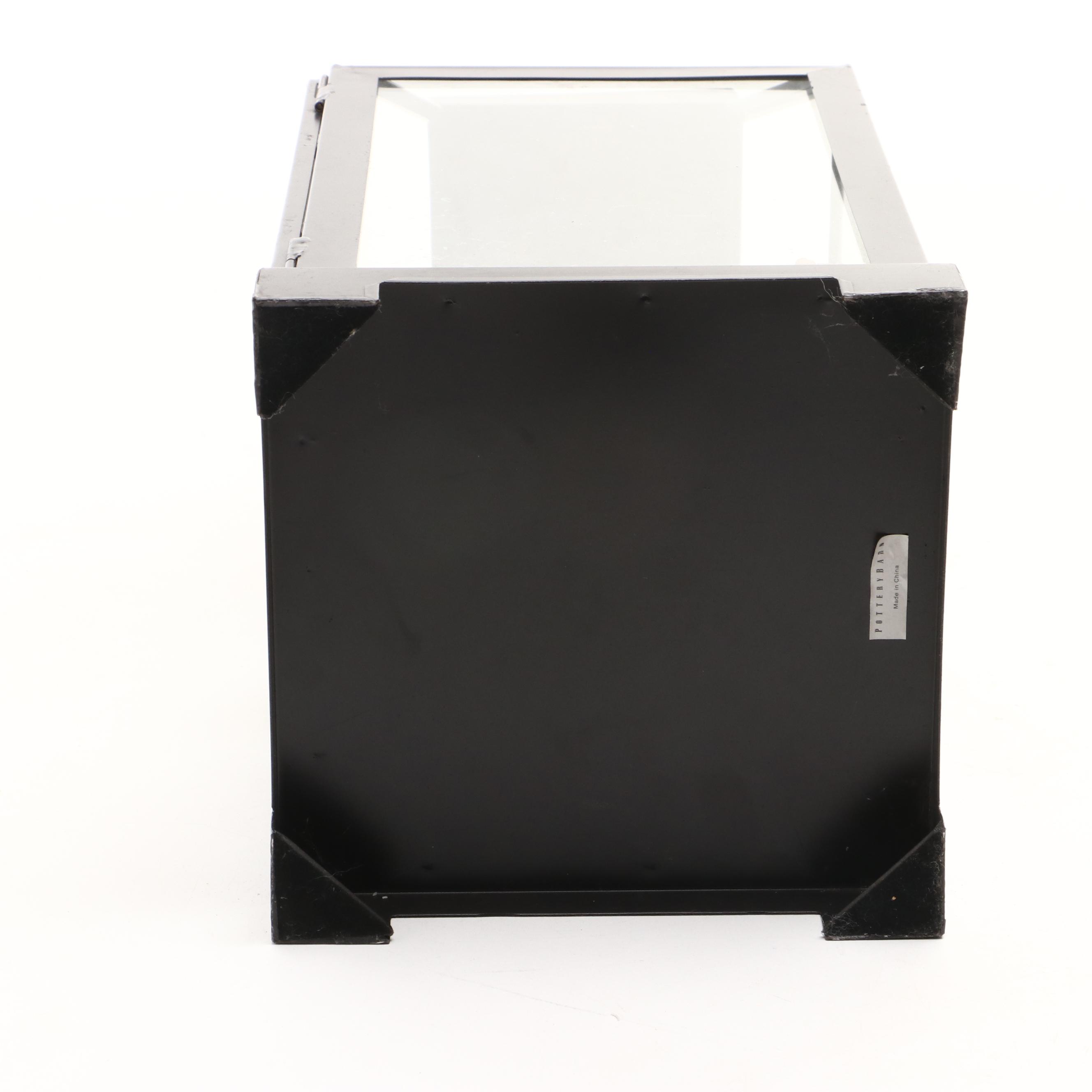 Pottery Barn Candle Lantern with Birch Wrapped LED Candle, Pine Cones, More