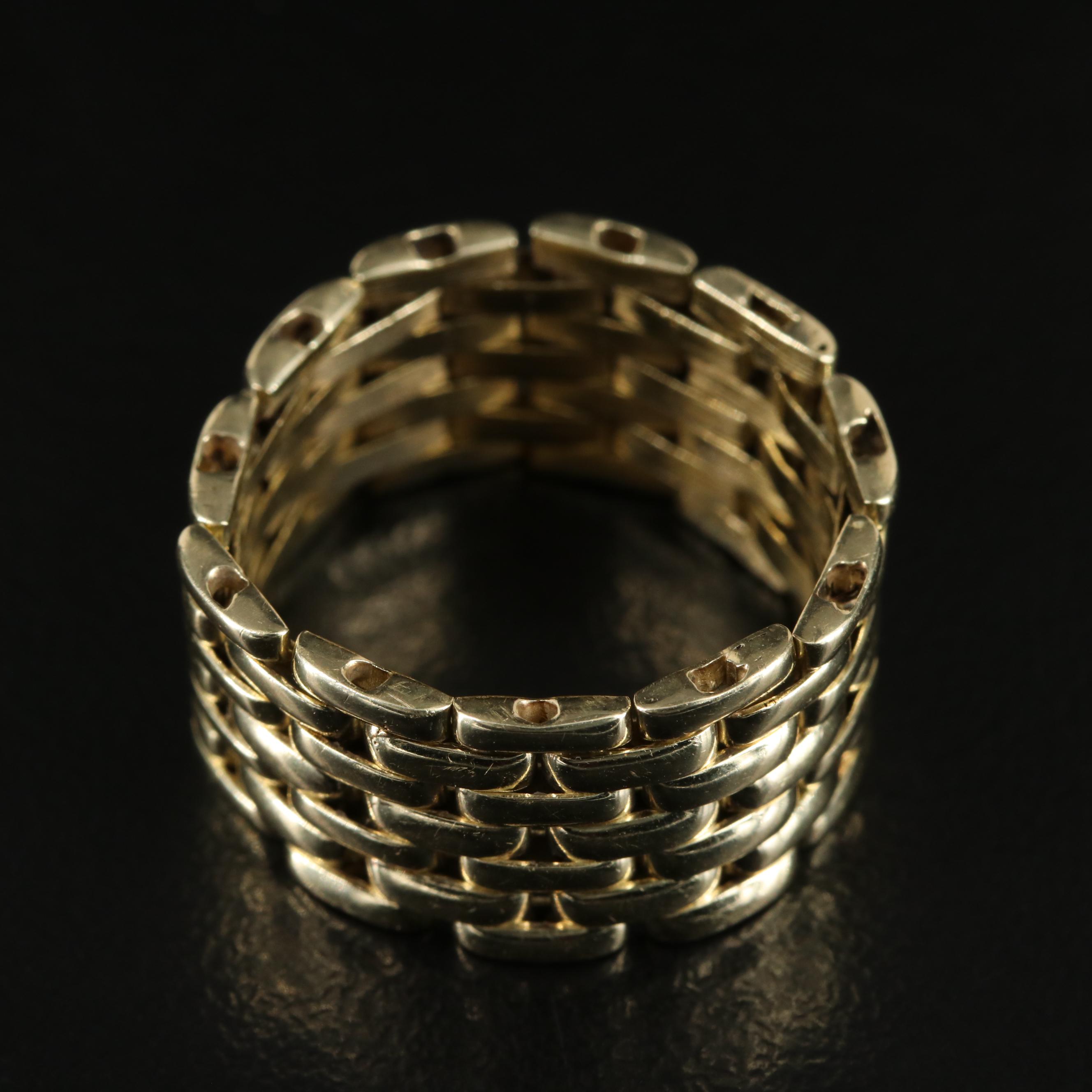 14K Articulated Panther Link Ring