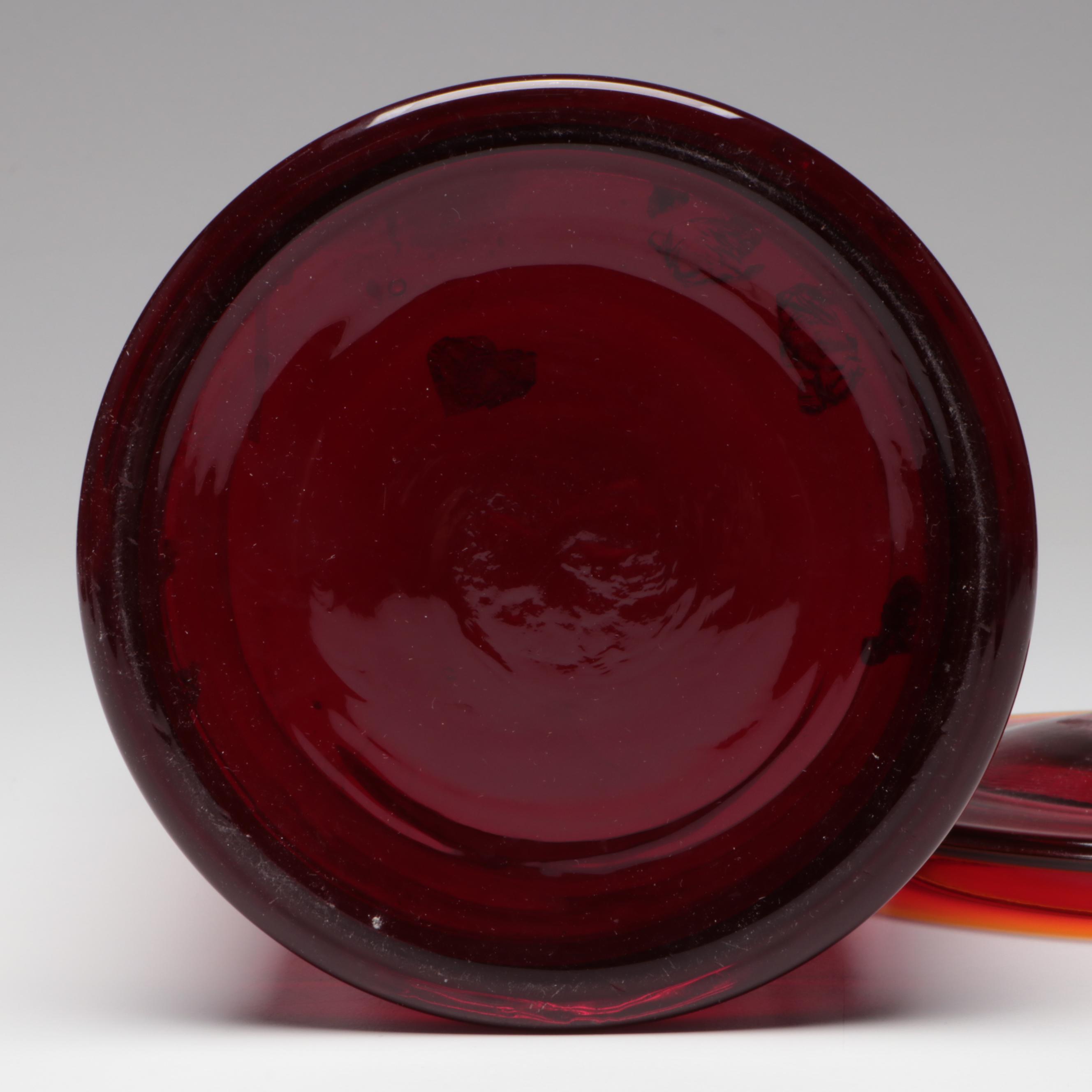 Pilgrim Pitchers with Other Red Glass Table Accessories