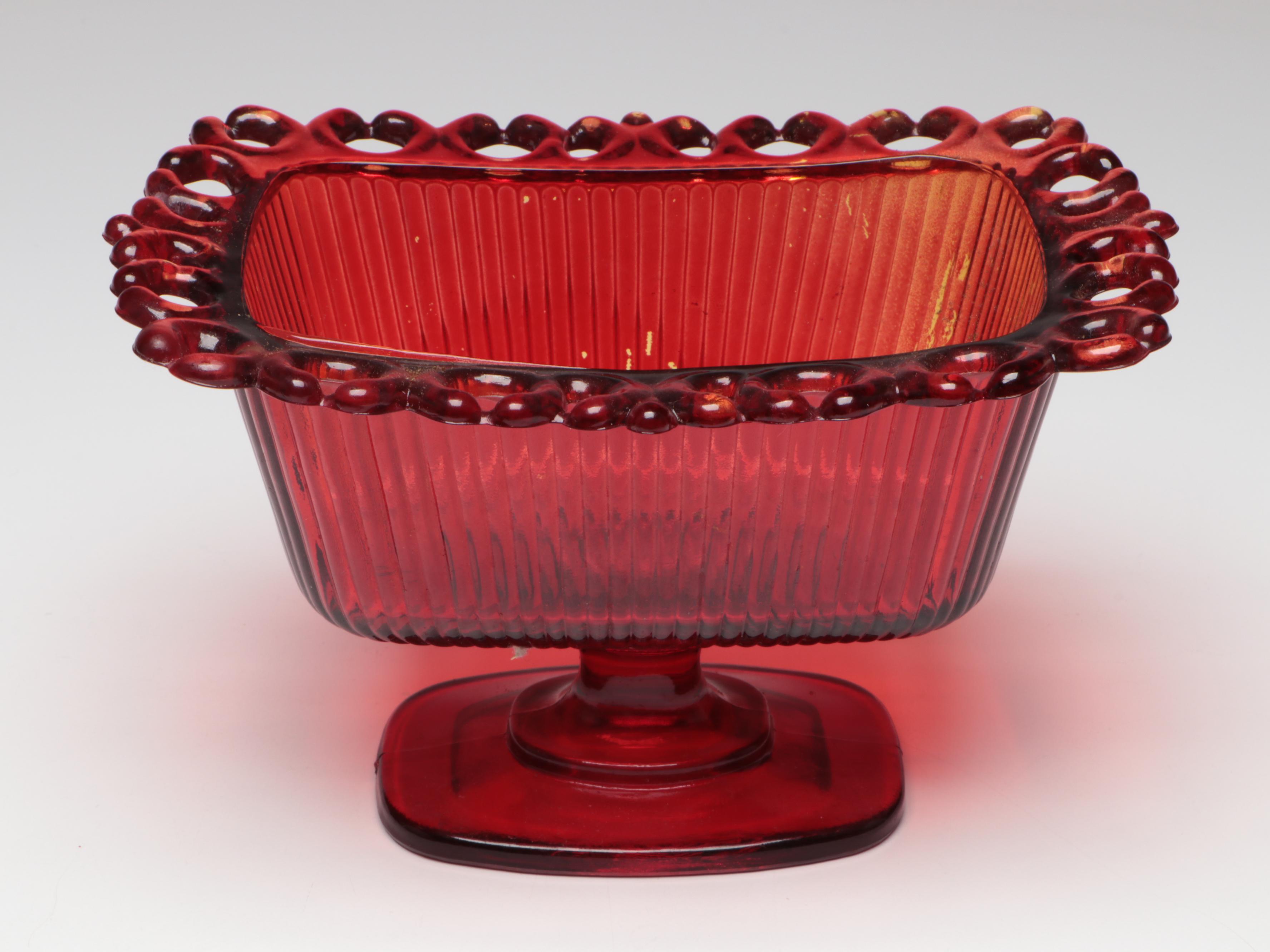 Pilgrim Pitchers with Other Red Glass Table Accessories