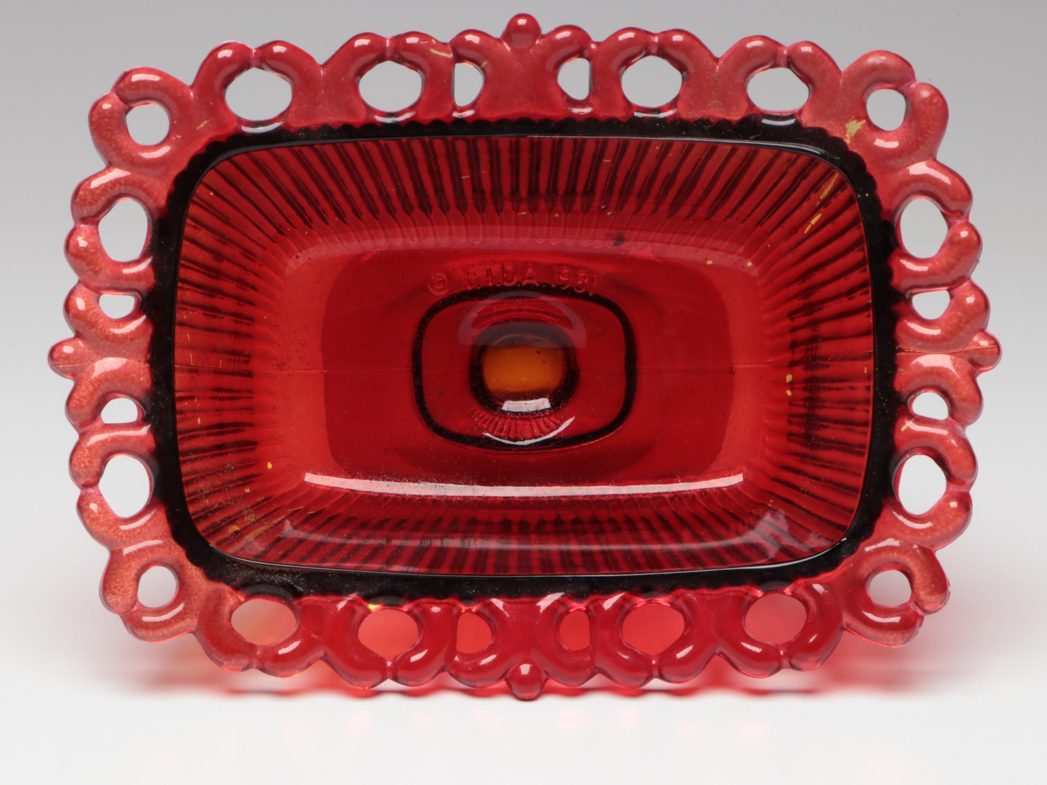 Pilgrim Pitchers with Other Red Glass Table Accessories