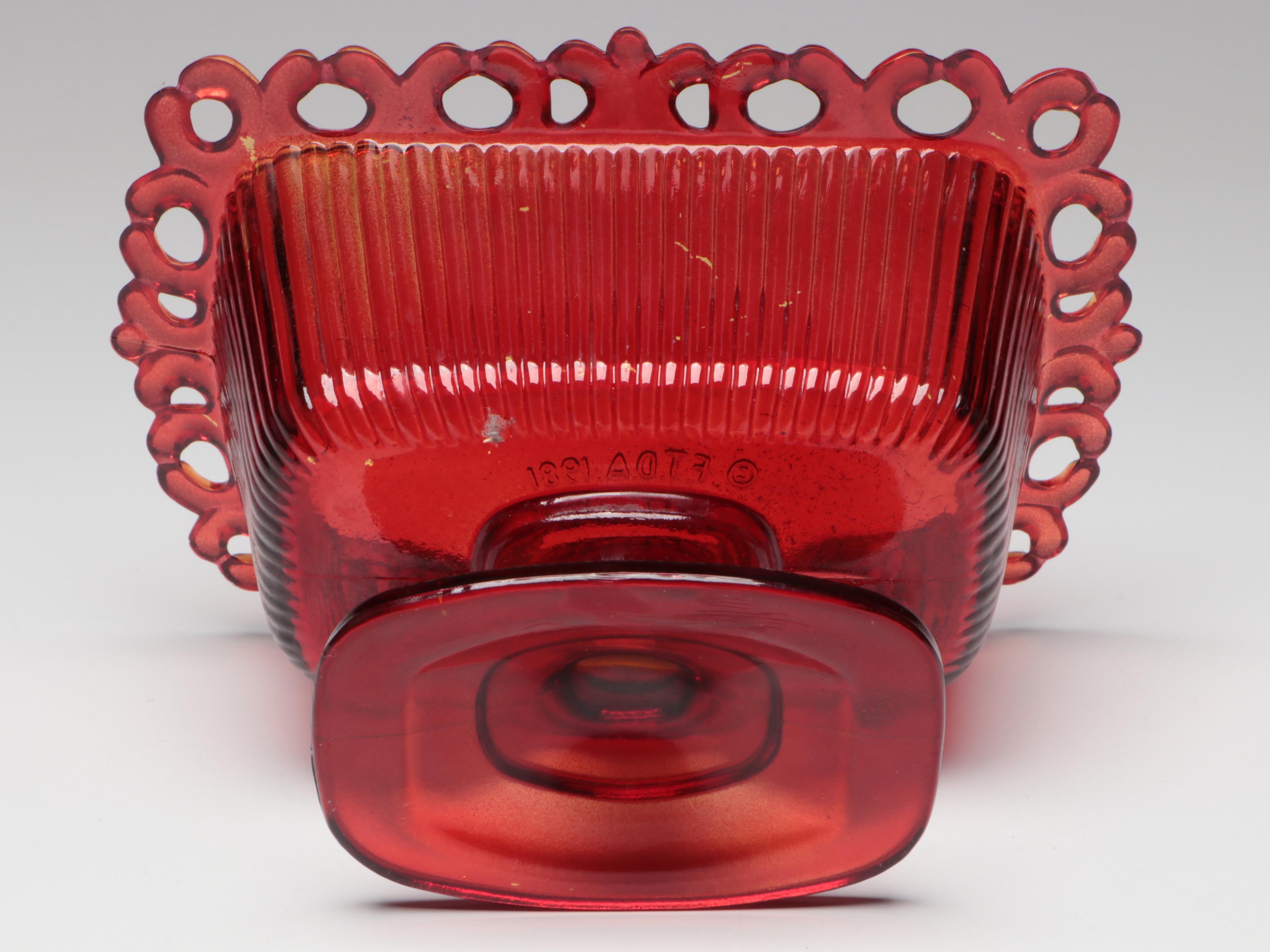 Pilgrim Pitchers with Other Red Glass Table Accessories