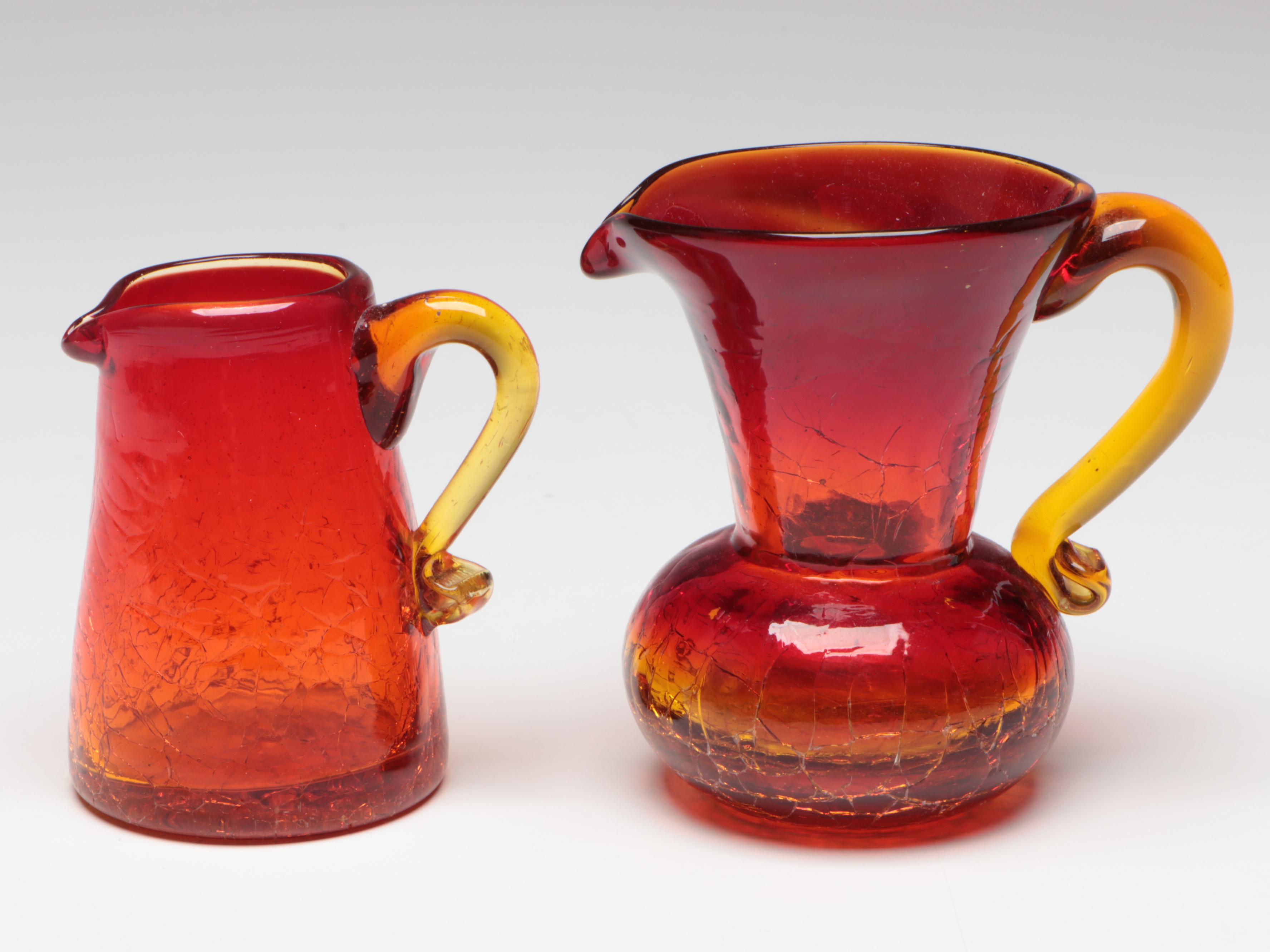 Pilgrim Pitchers with Other Red Glass Table Accessories