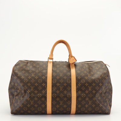 Louis Vuitton Keepall 55 Travel Bag in Brown Monogram Canvas