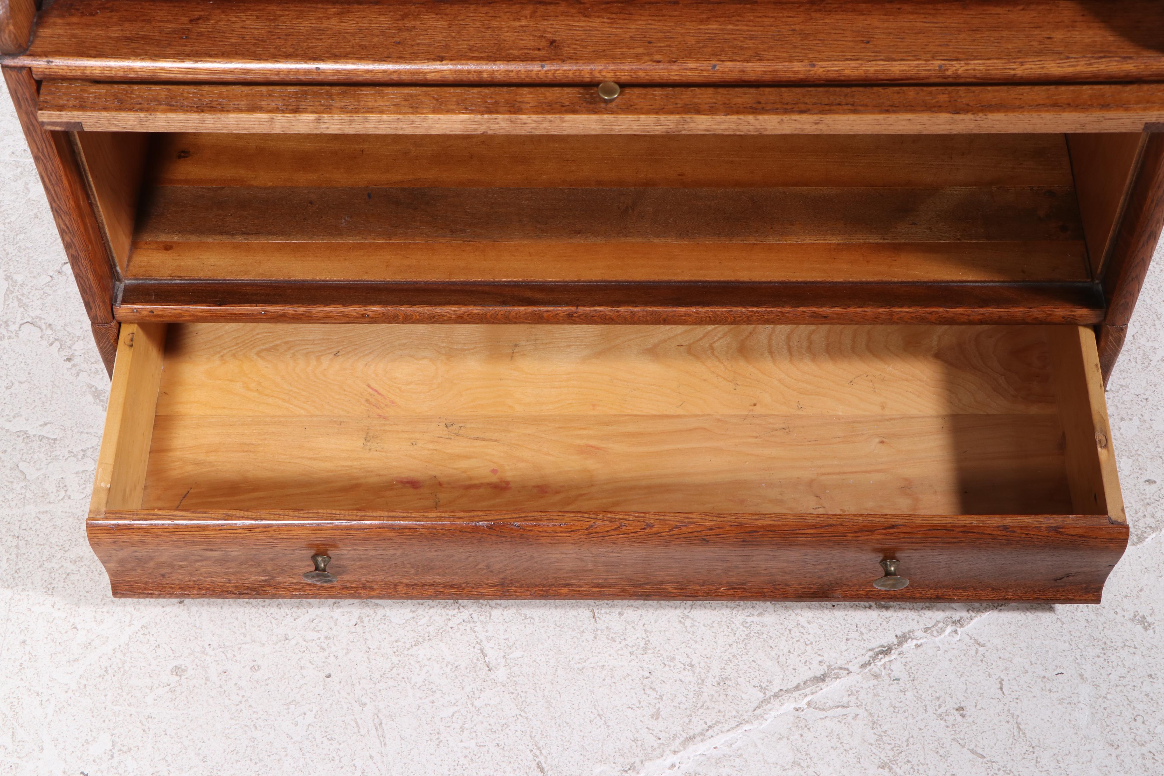 Weis Five-Tiered Oak Barrister's Bookcase with Base, 20th Century