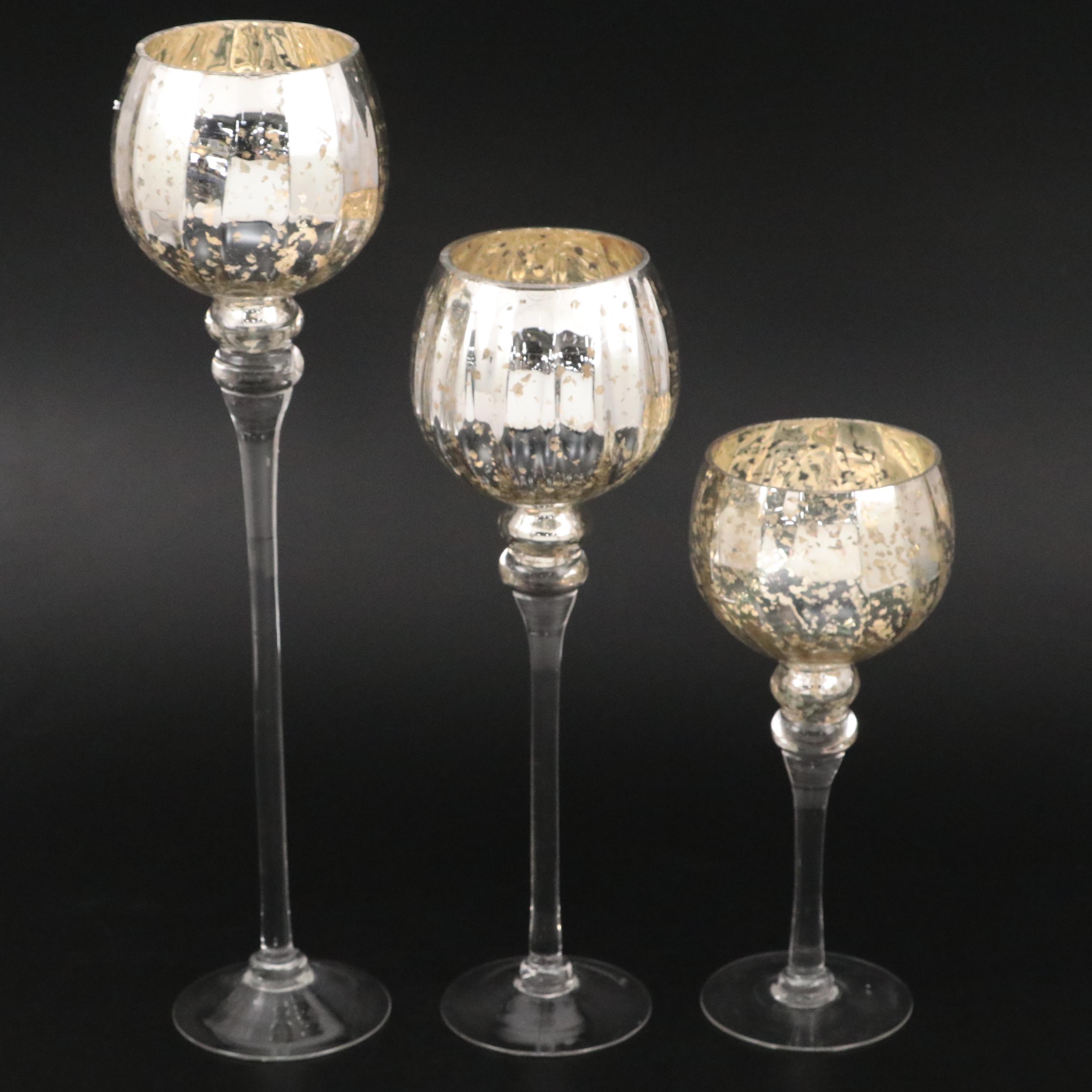 Mercury Glass Candle Holders