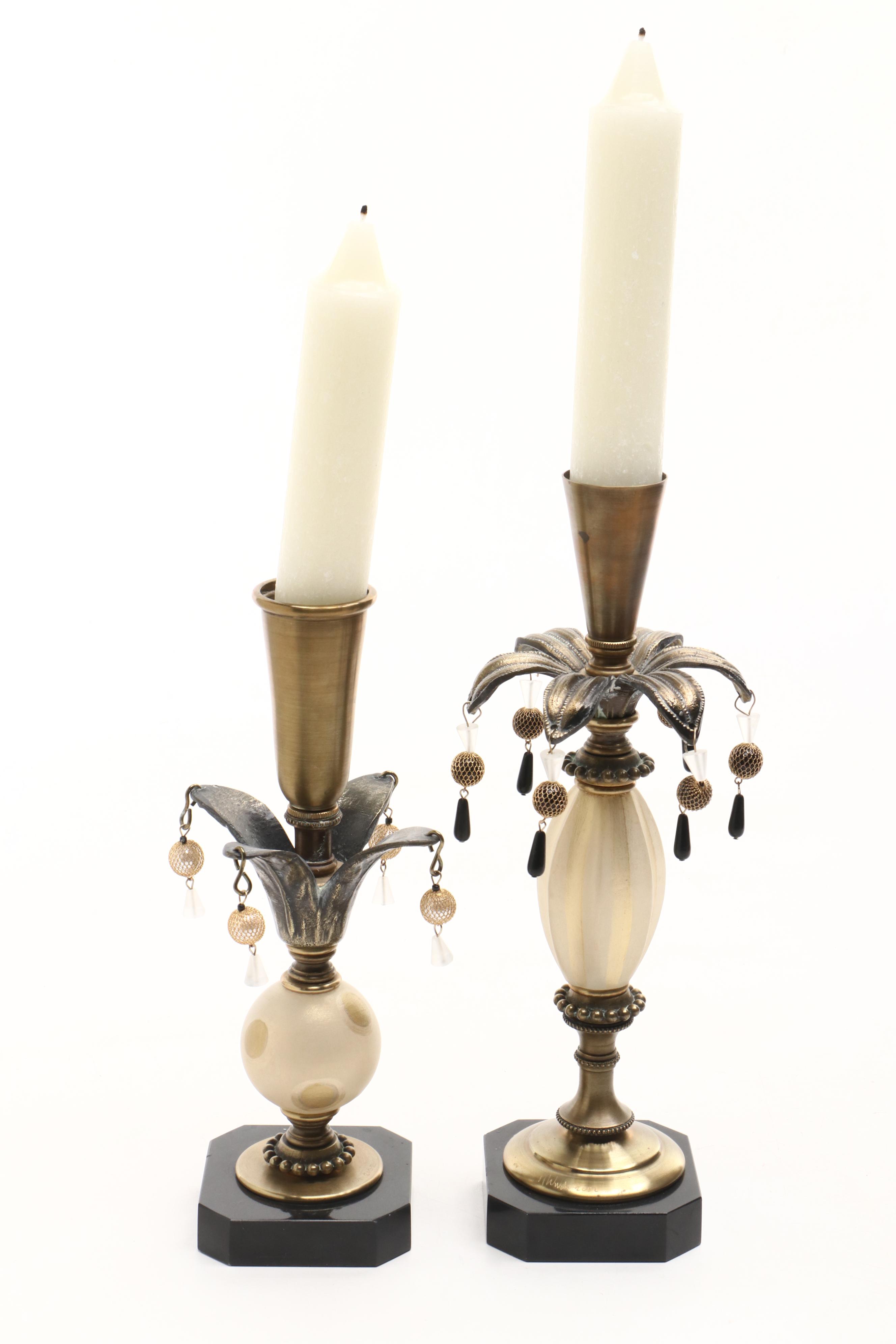 Bejeweled Picture Frames with Tray and Whimsical Beaded Candlesticks