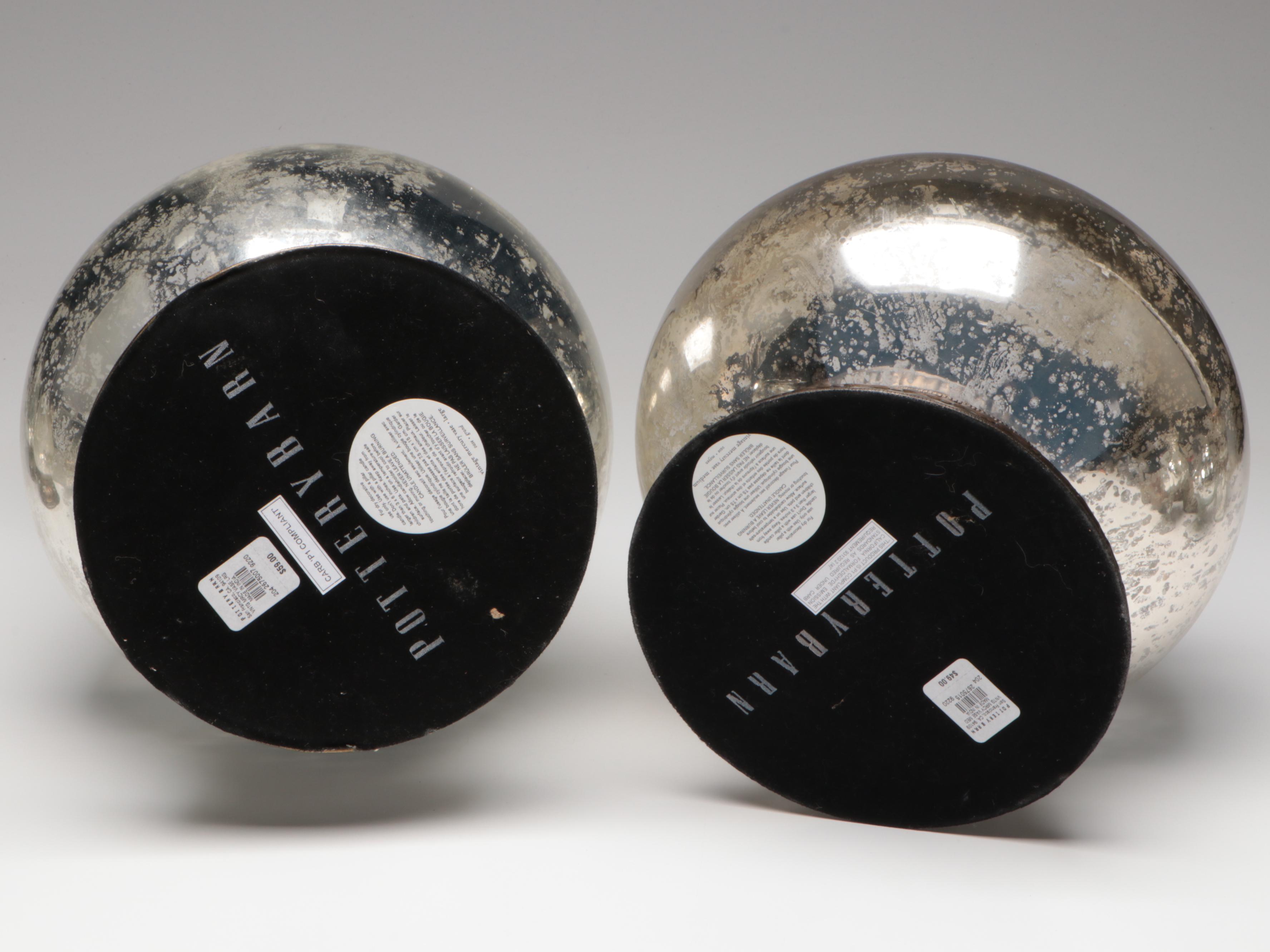 Pottery Barn Mercury Glass Candle Holders with More Table Accessories