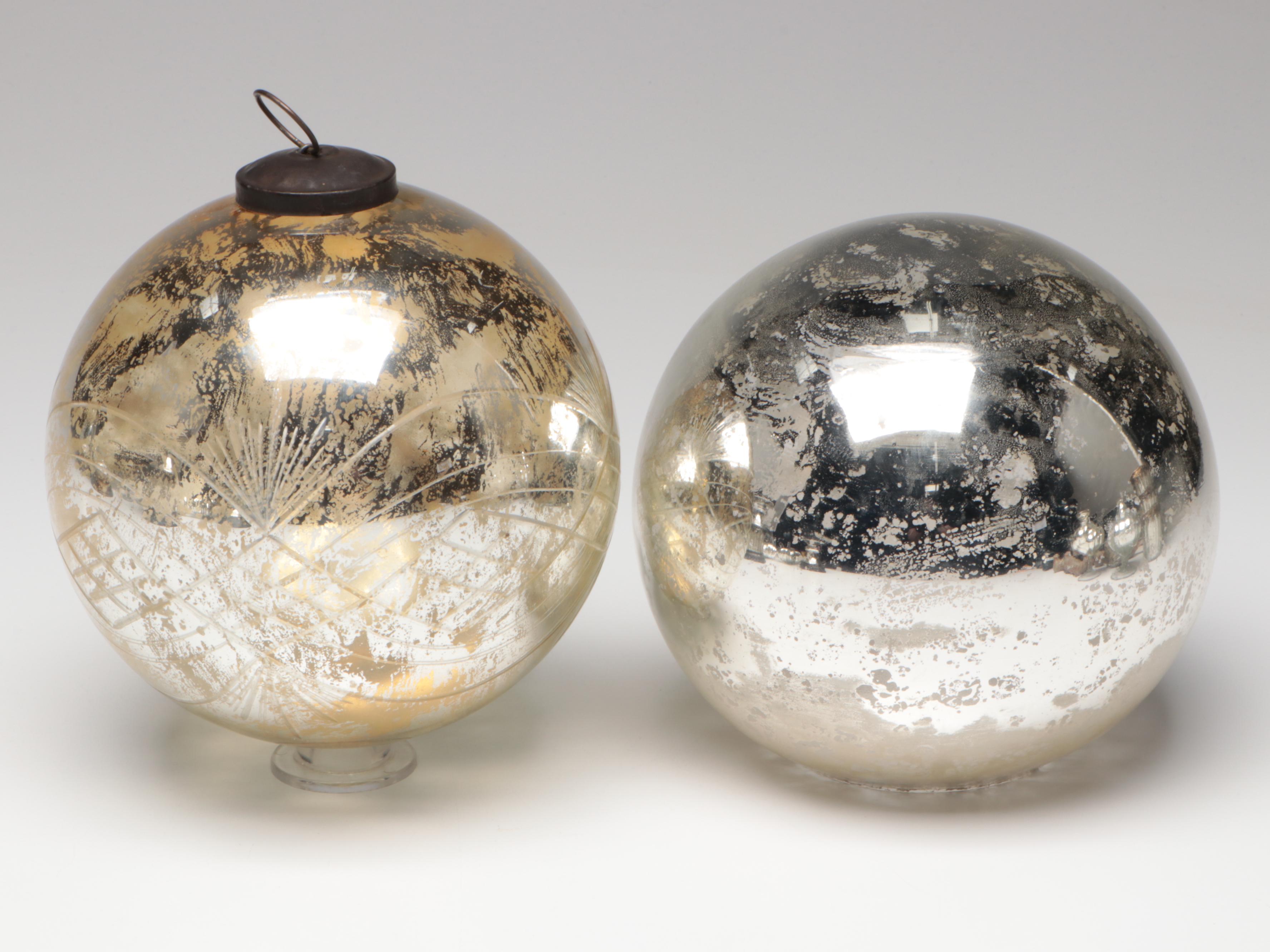 Pottery Barn Mercury Glass Candle Holders with More Table Accessories