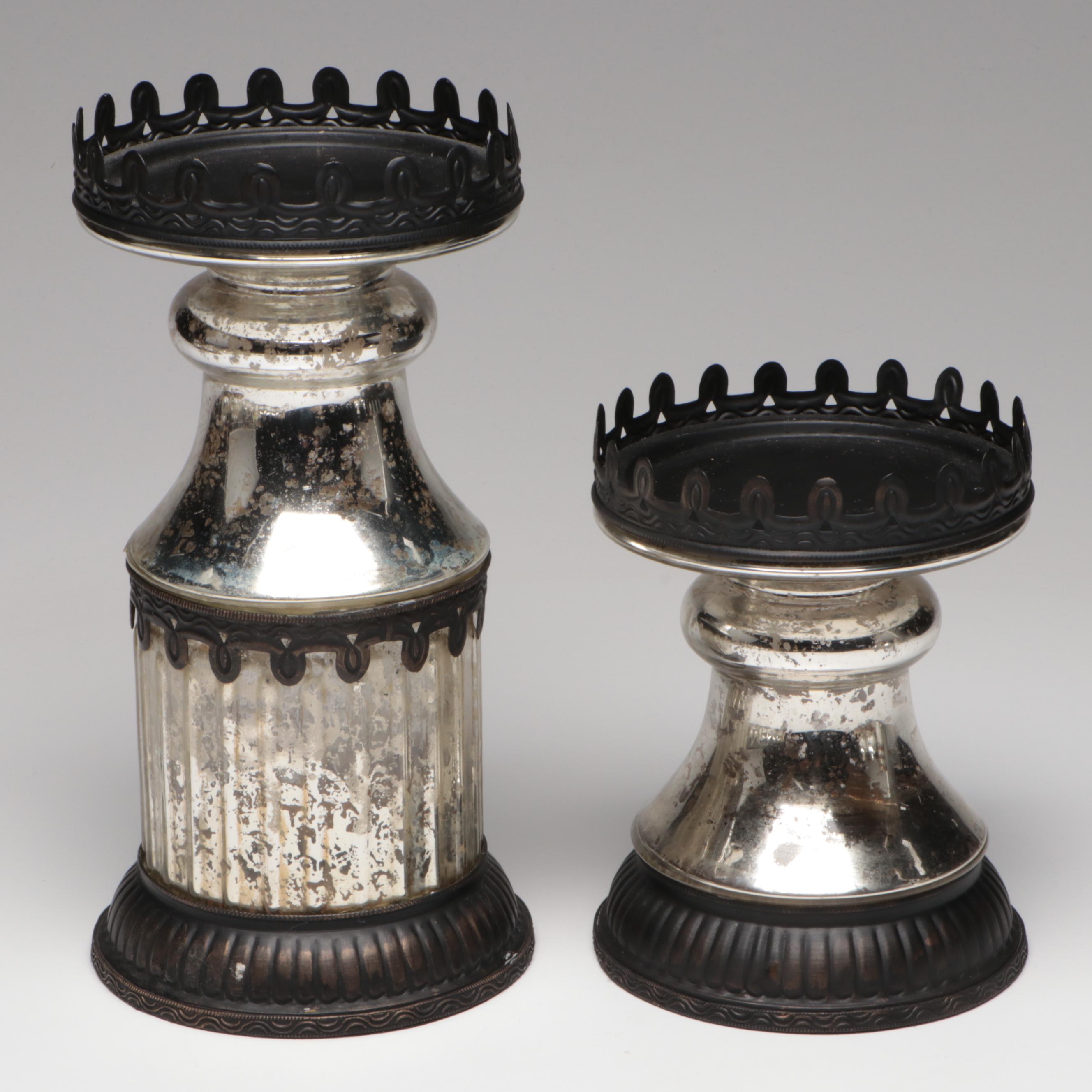 Pottery Barn Mercury Glass Candle Holders with More Table Accessories