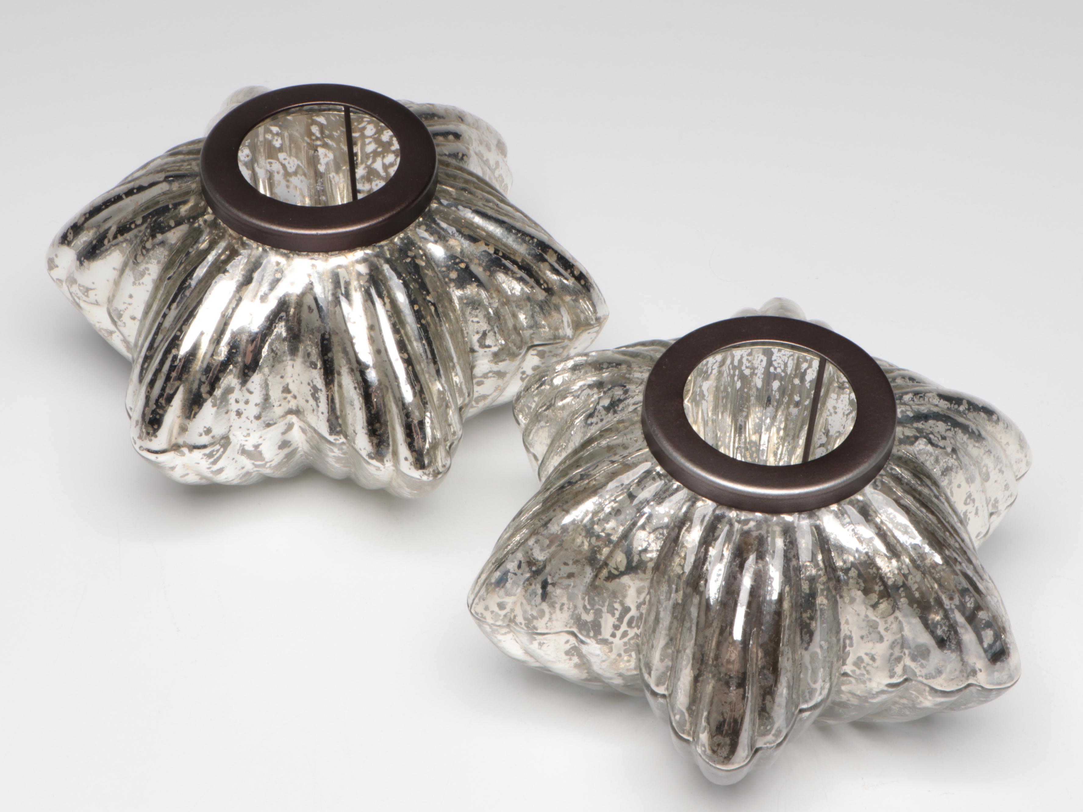 Pottery Barn Mercury Glass Candle Holders with More Table Accessories