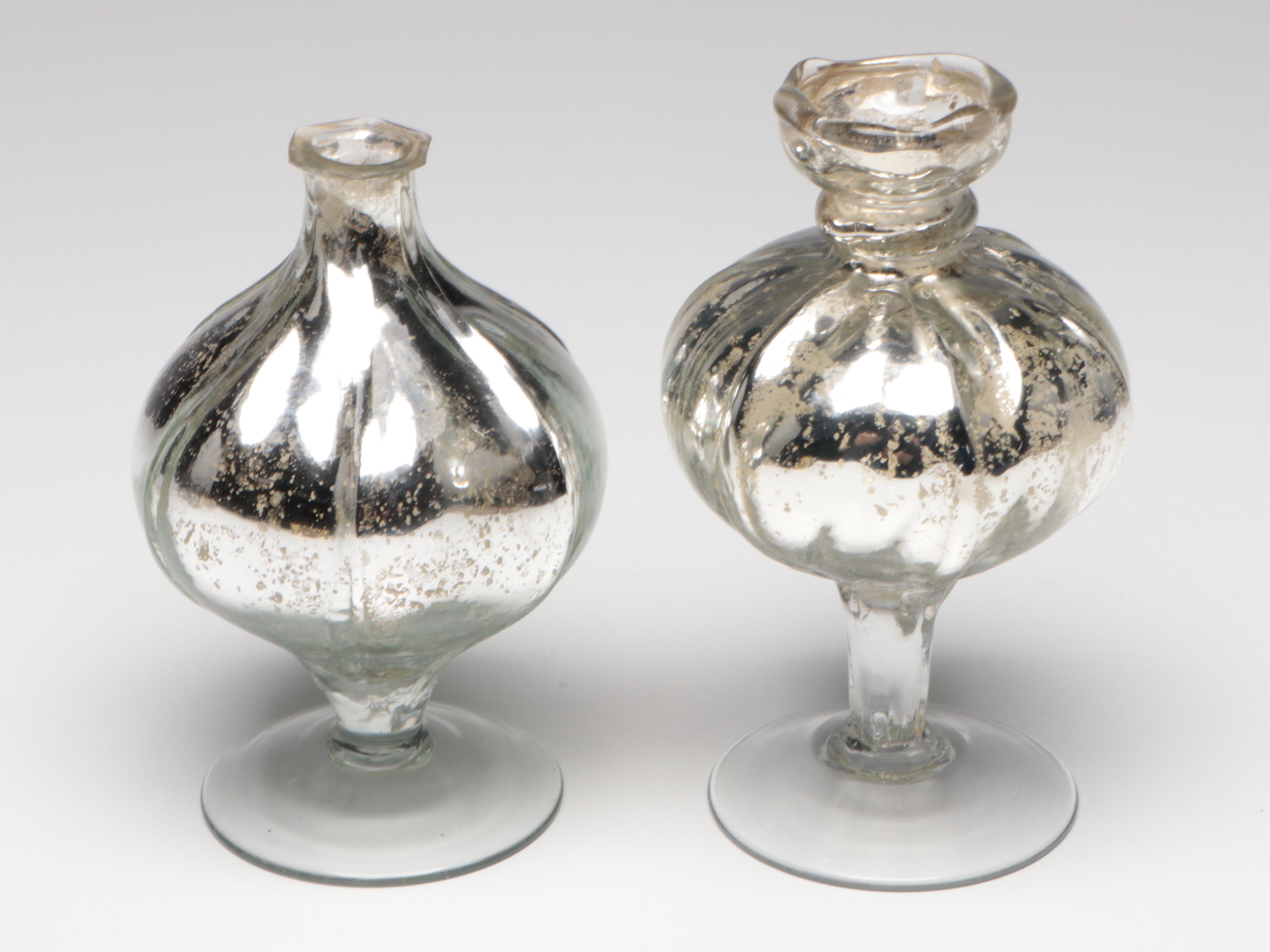 Pottery Barn Mercury Glass Candle Holders with More Table Accessories