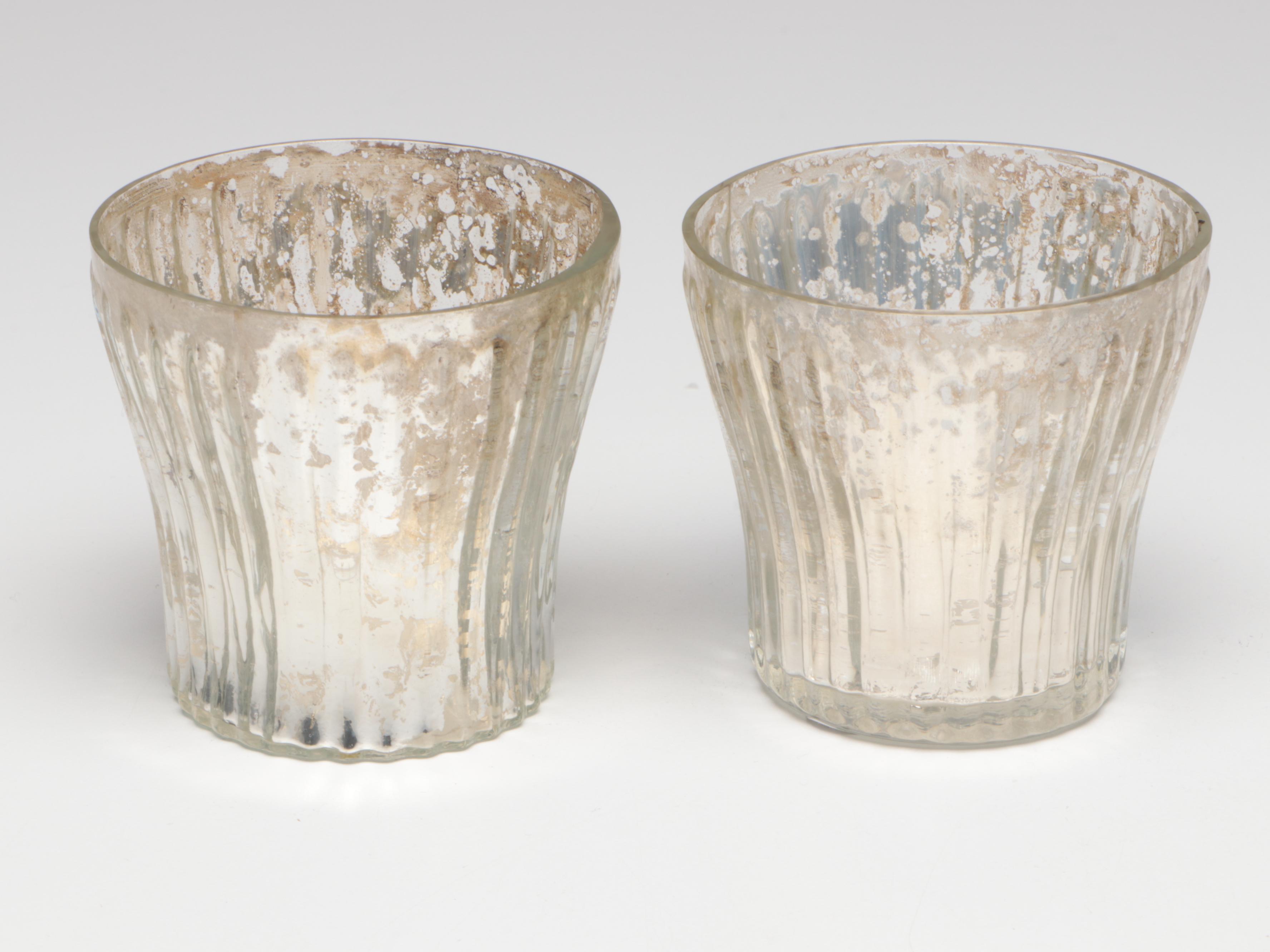 Pottery Barn Mercury Glass Candle Holders with More Table Accessories