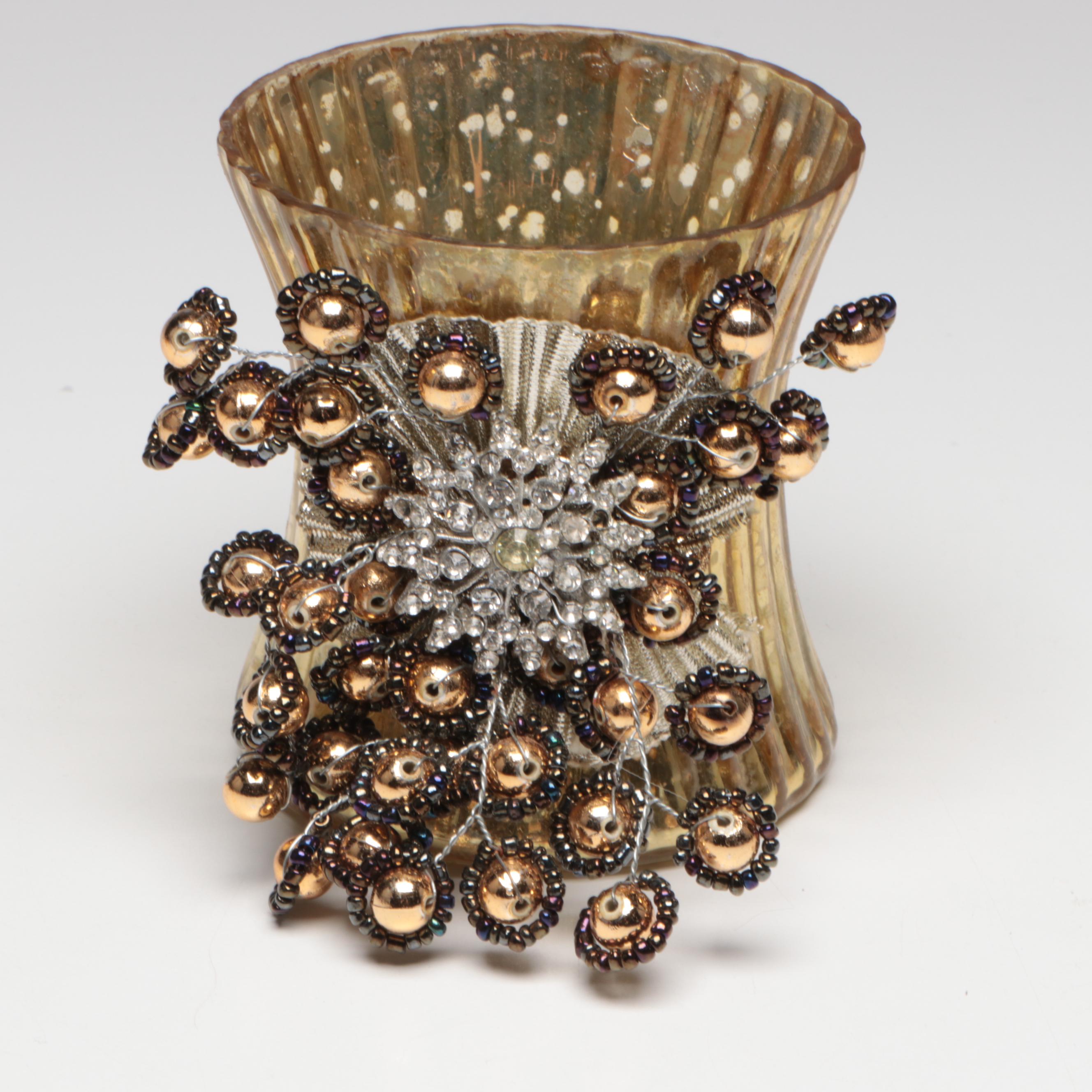 Pottery Barn Mercury Glass Candle Holders with More Table Accessories