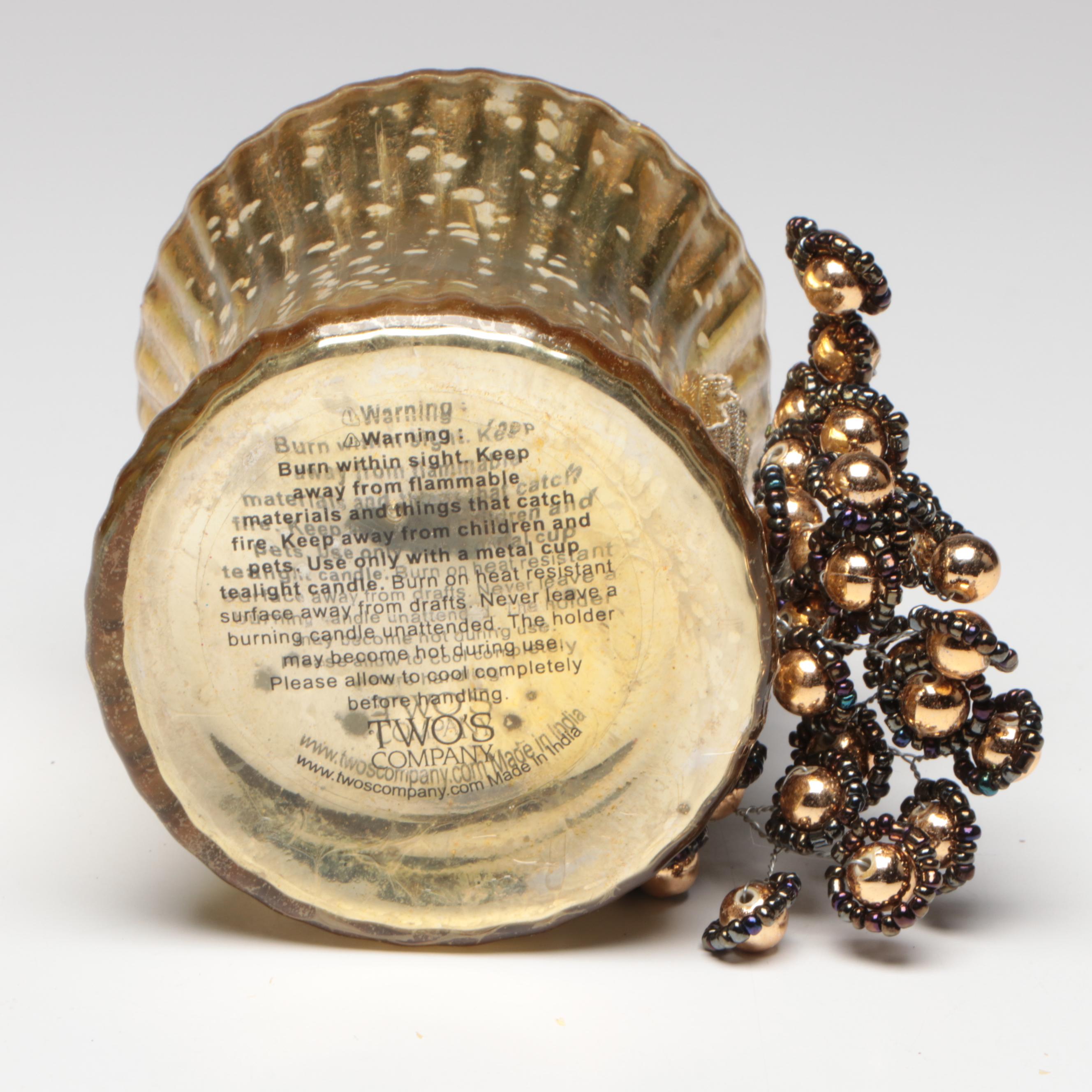 Pottery Barn Mercury Glass Candle Holders with More Table Accessories