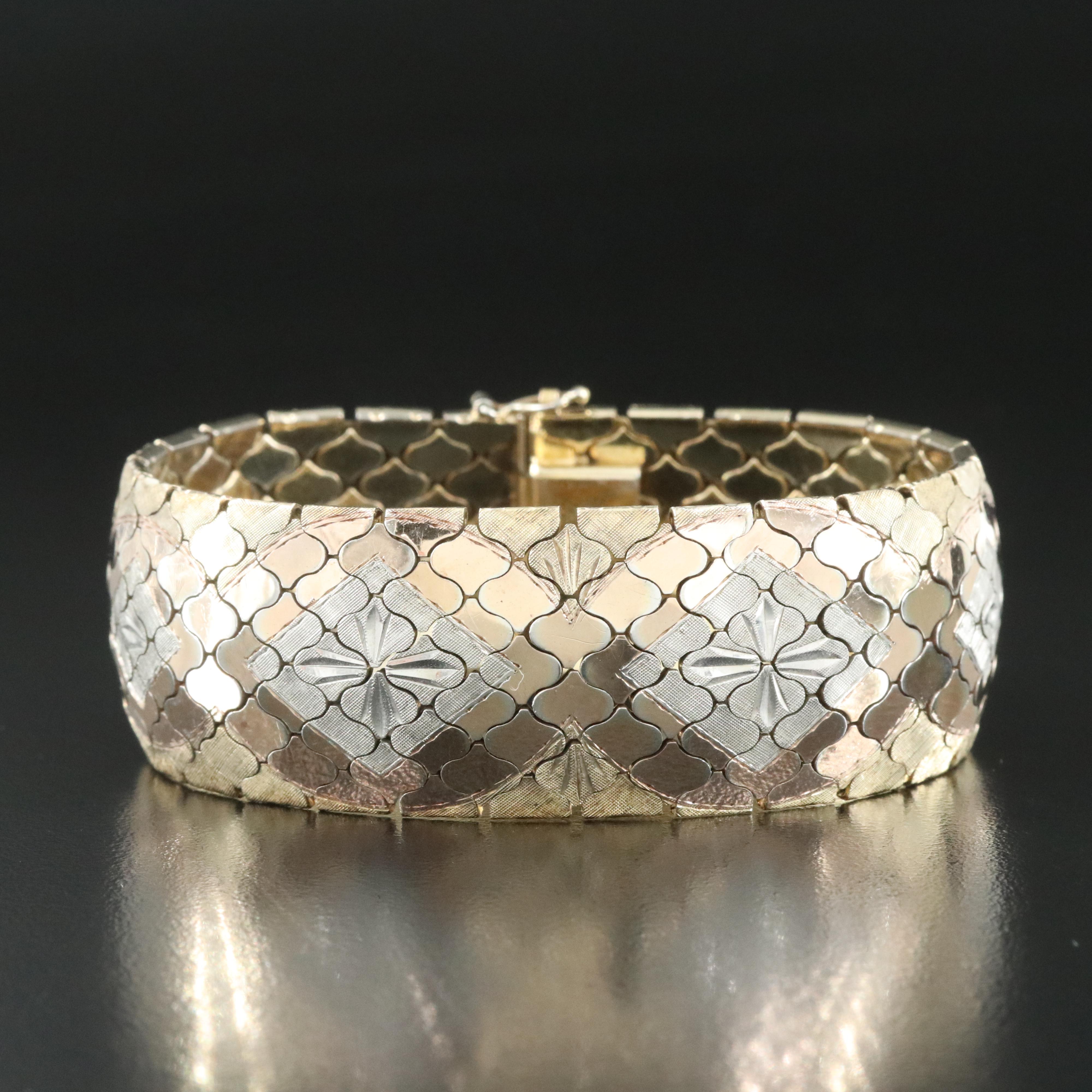 Italian Sterling Tri-Color Bracelet