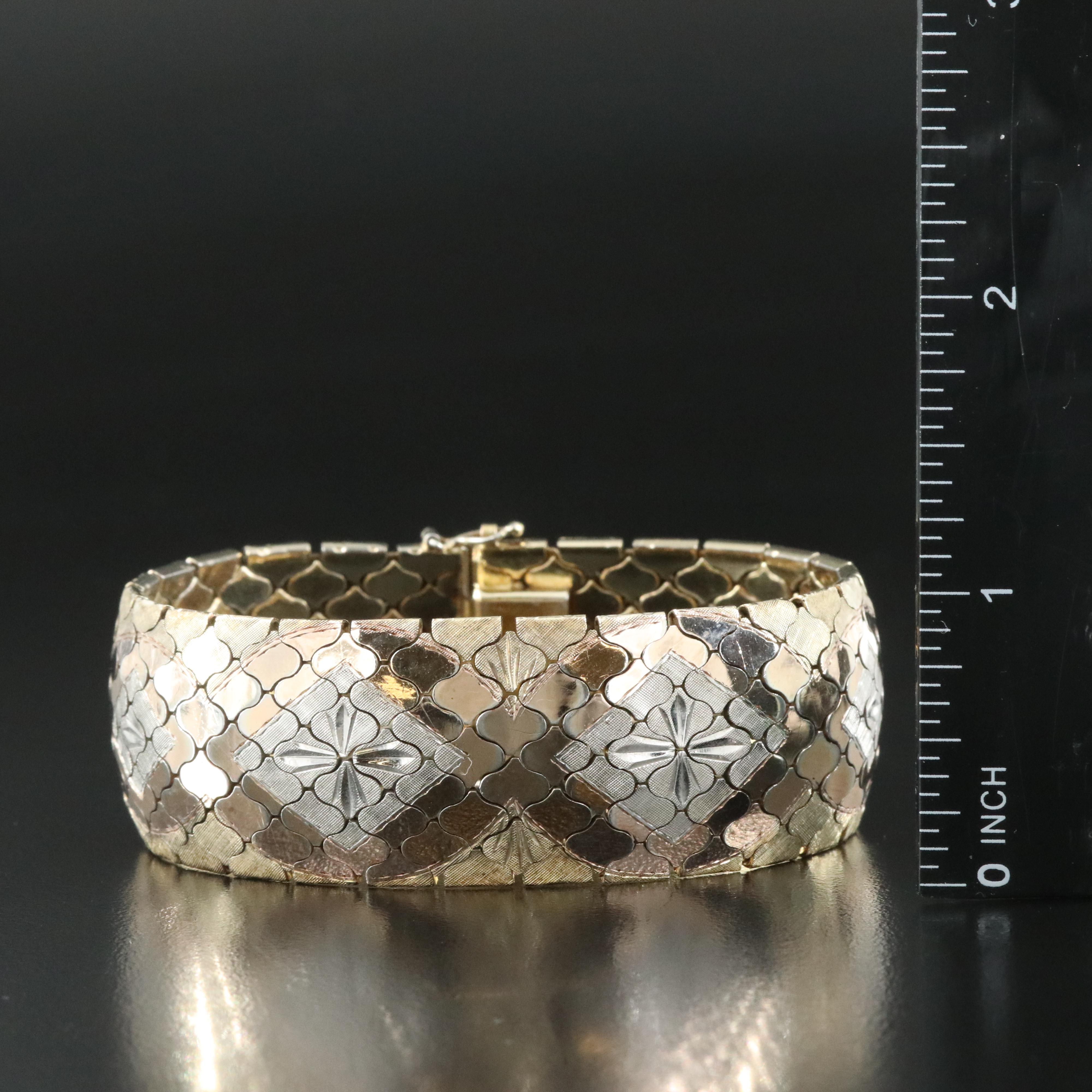 Italian Sterling Tri-Color Bracelet