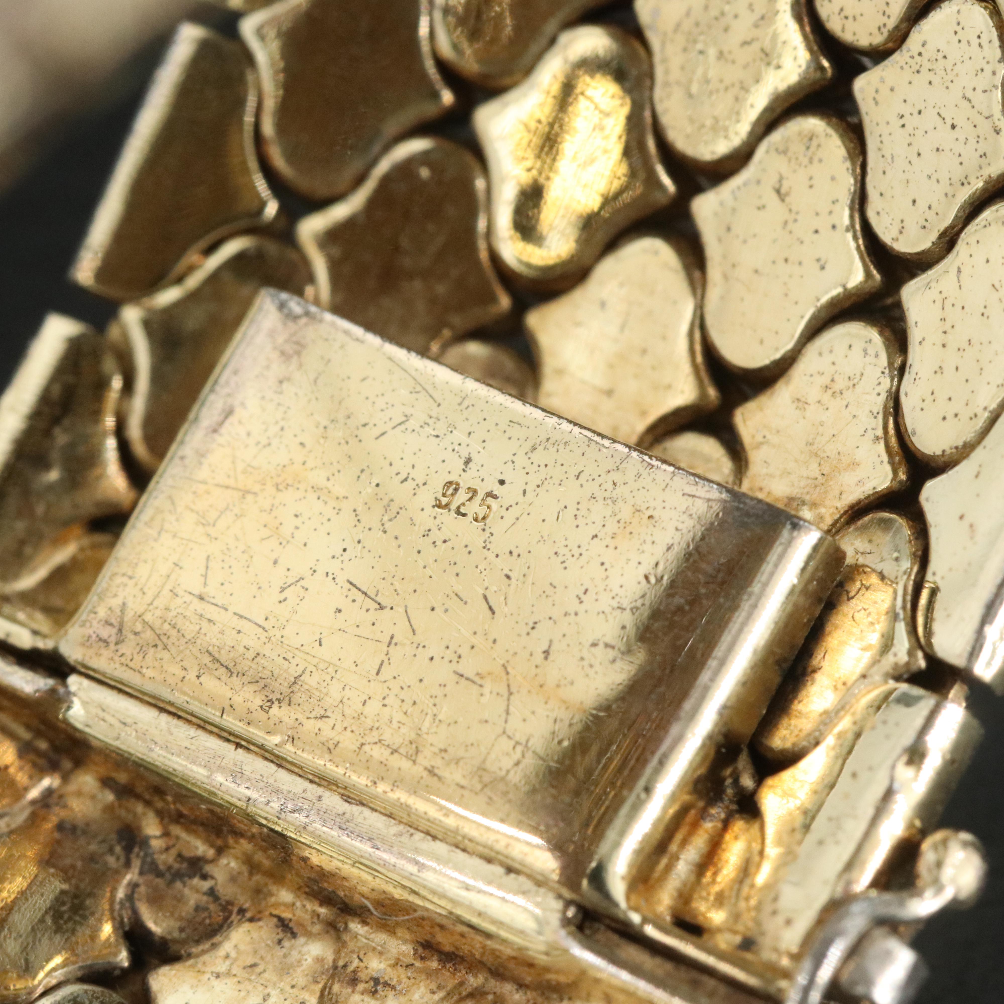 Italian Sterling Tri-Color Bracelet