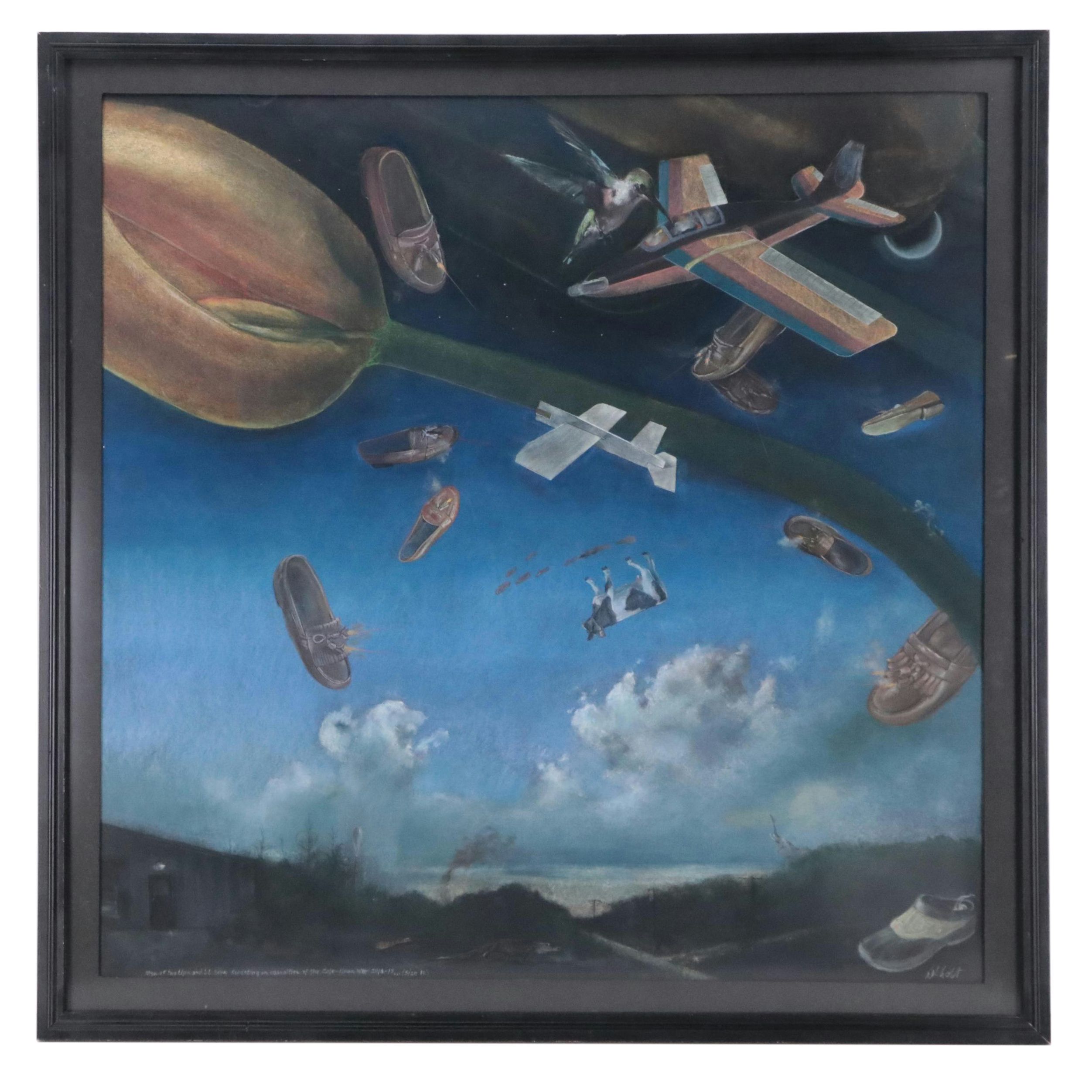 Del Holt Surreal Pastel Drawing