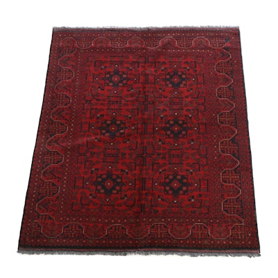 5'1 x 6'7 Hand-Knotted Afghan Kunduz Area Rug