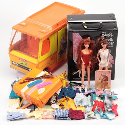 Mattel Barbie "Country Camper" and Pop Up Camper with Dolls and Accessories