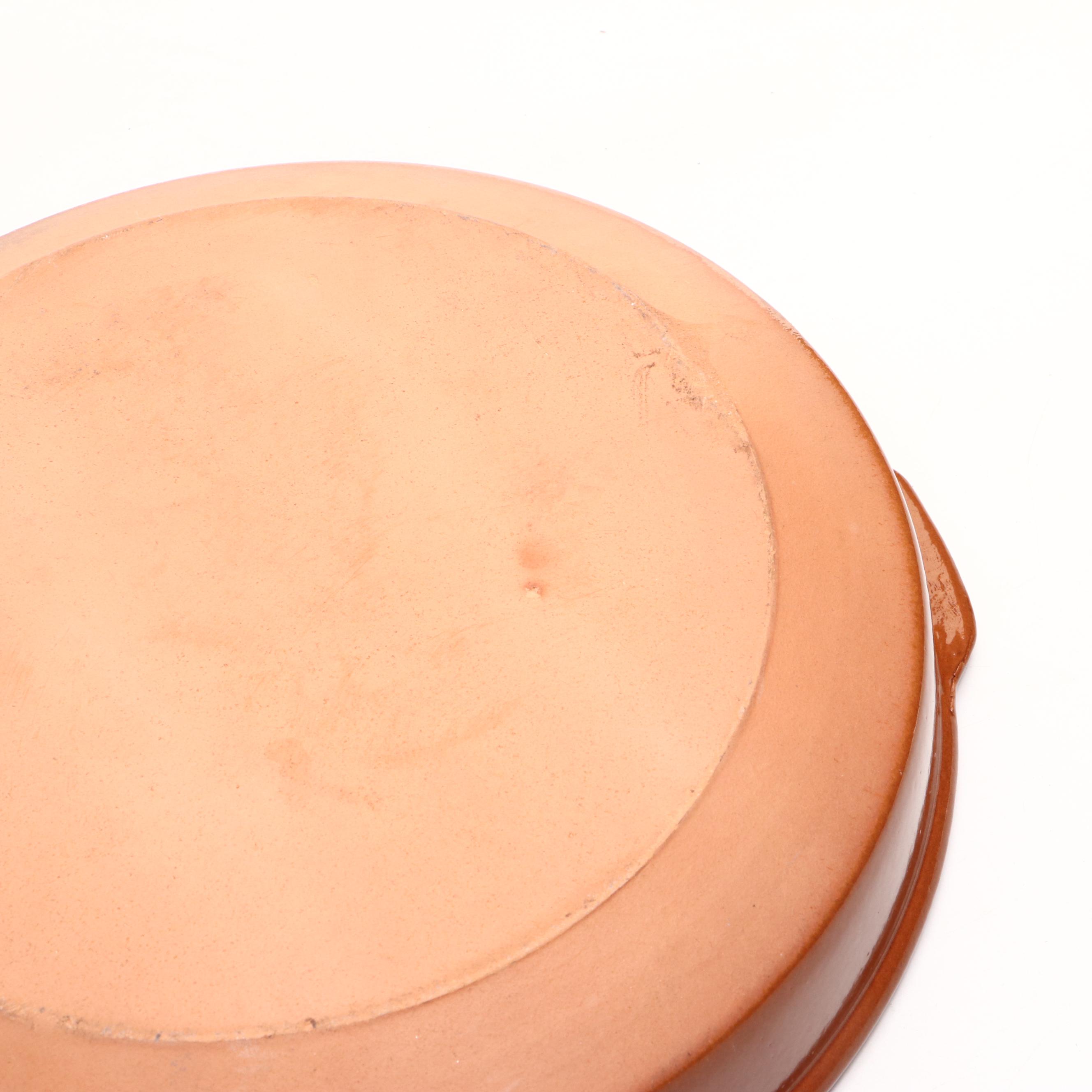 The Pampered Chef Ceramic Trivet with Glazed Terracotta Casserole Dish and More