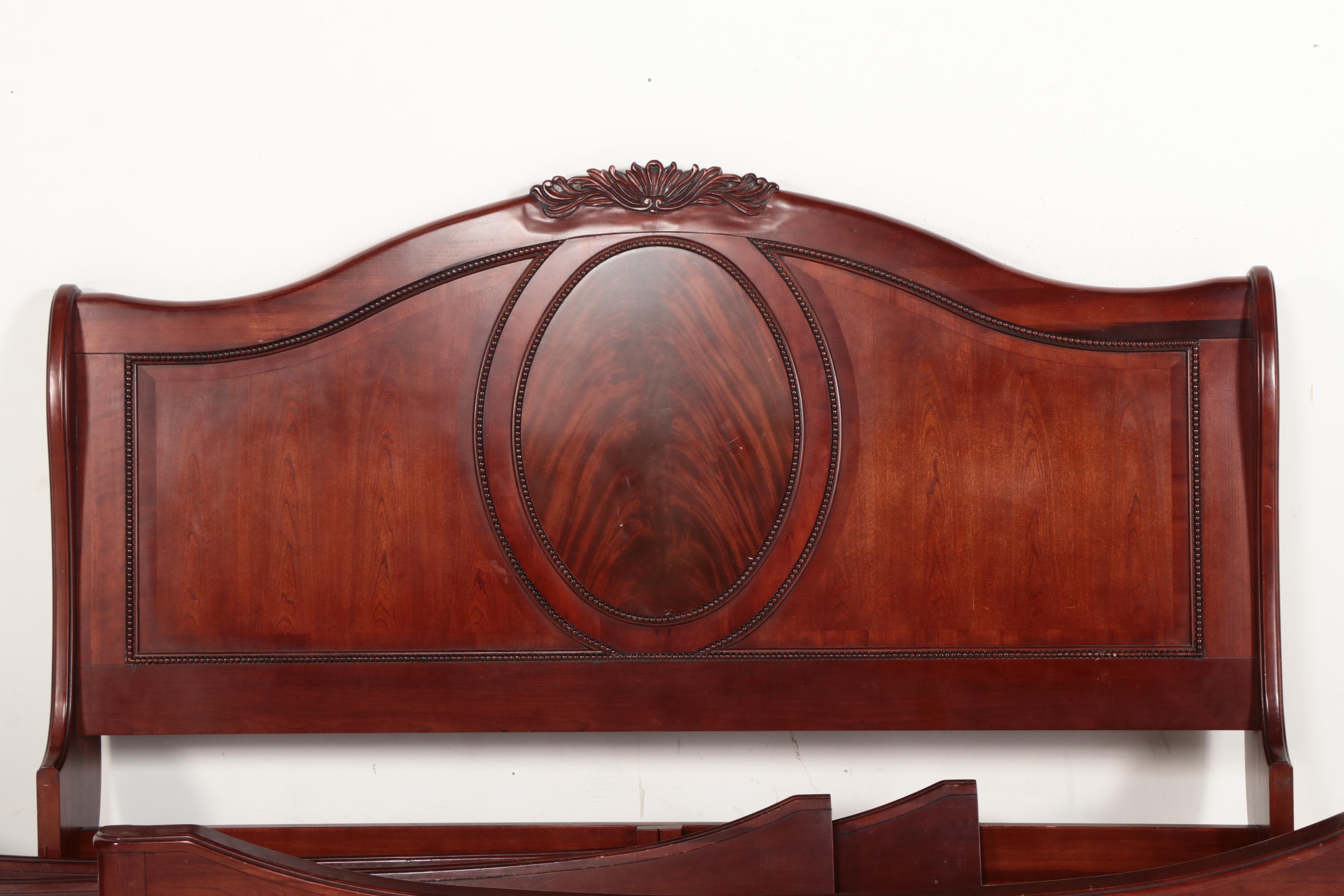 Victorian Style Bed Frame with Flame Mahogany Accents