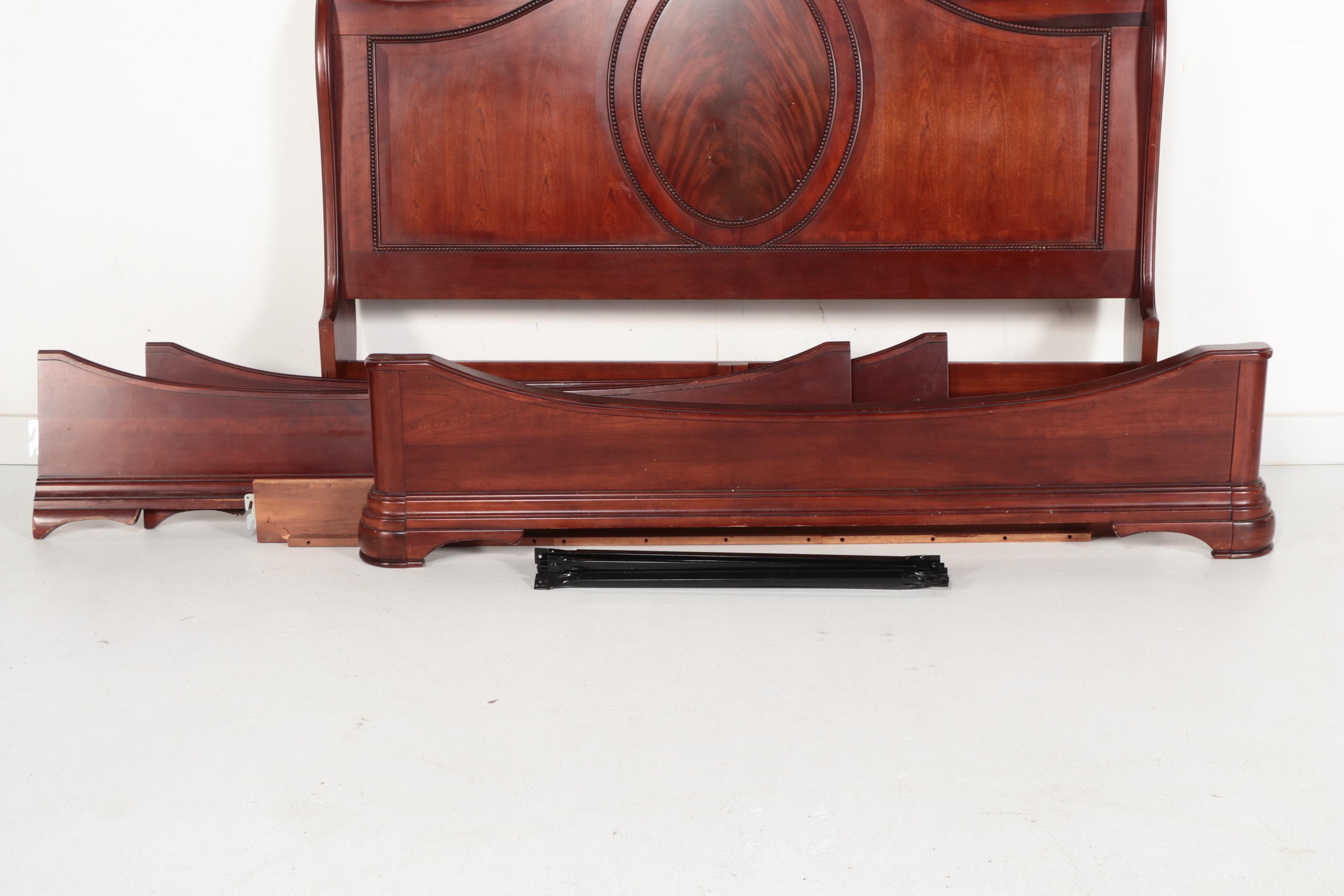 Victorian Style Bed Frame with Flame Mahogany Accents