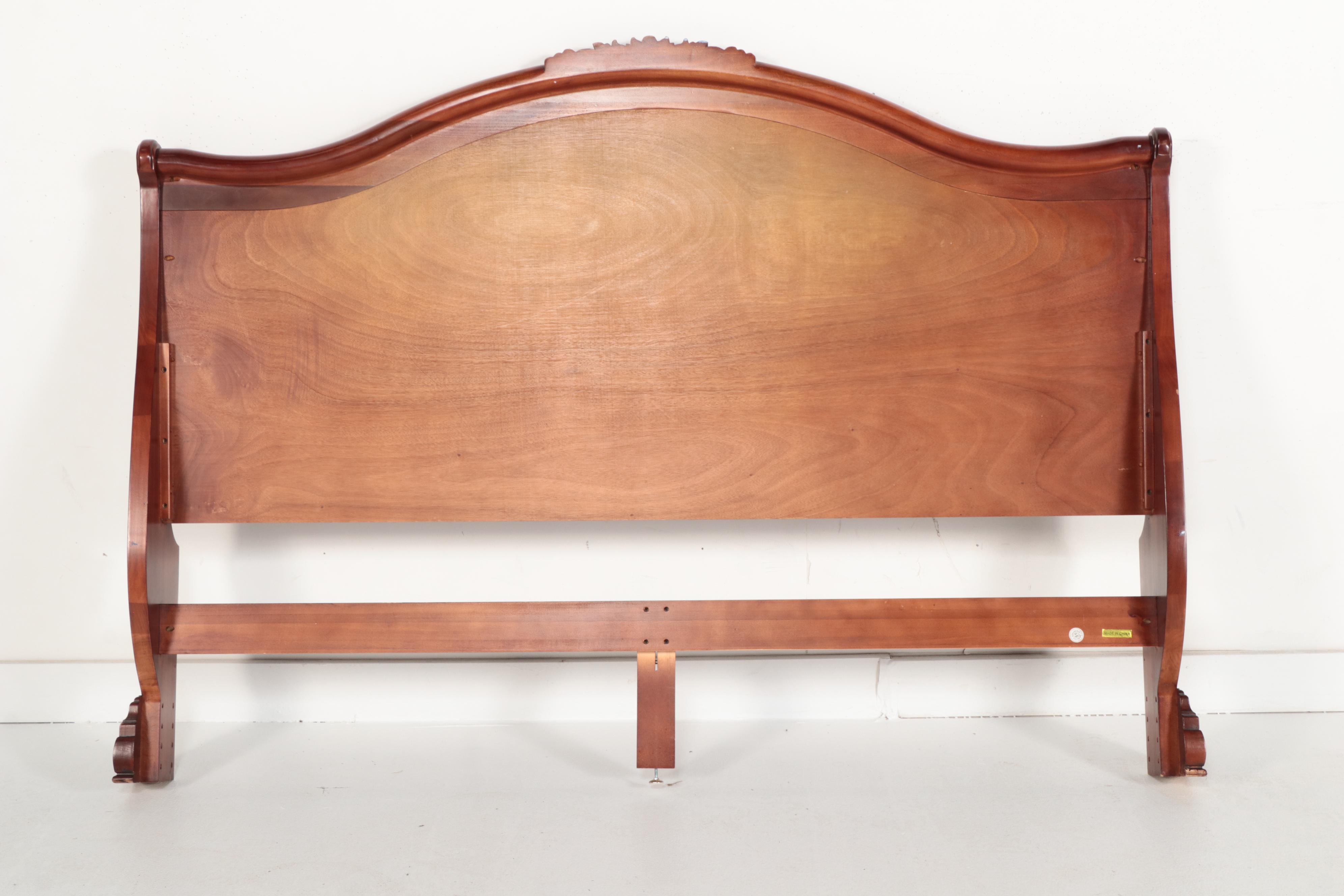 Victorian Style Bed Frame with Flame Mahogany Accents