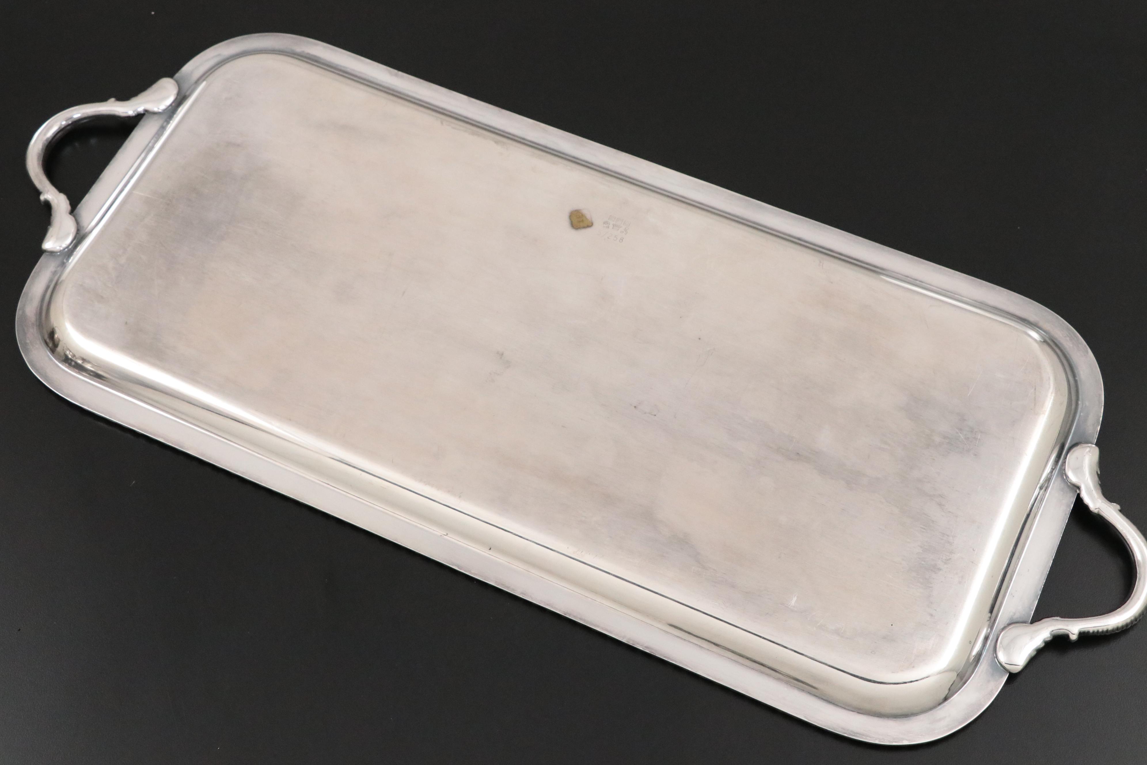 Sheffield Silver Company Tray with Other Tableware, Mid to Late 20th Century