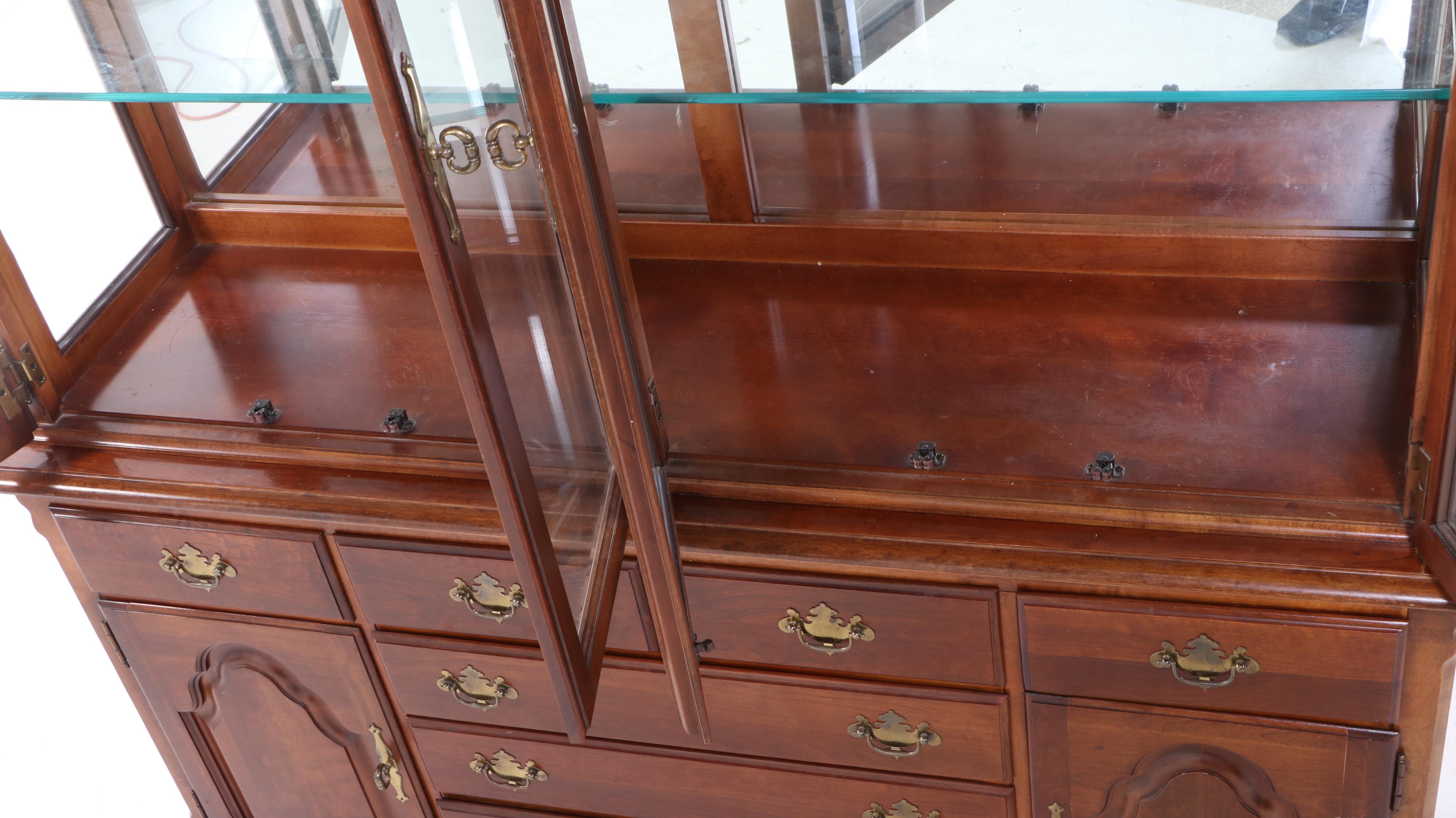 Stanley "American Craftsman Collection" Federal Style Cherrywood China Cabinet