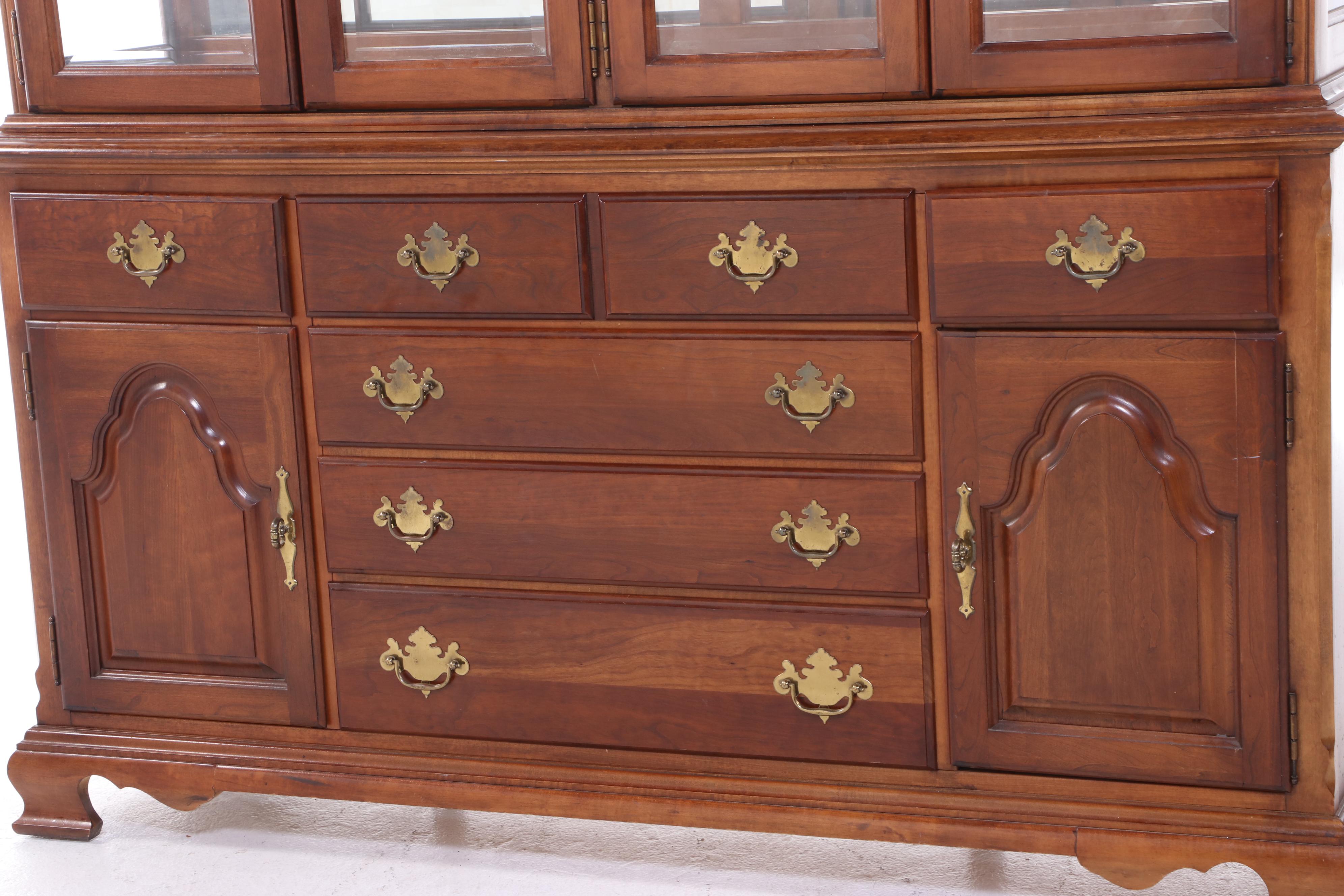 Stanley "American Craftsman Collection" Federal Style Cherrywood China Cabinet