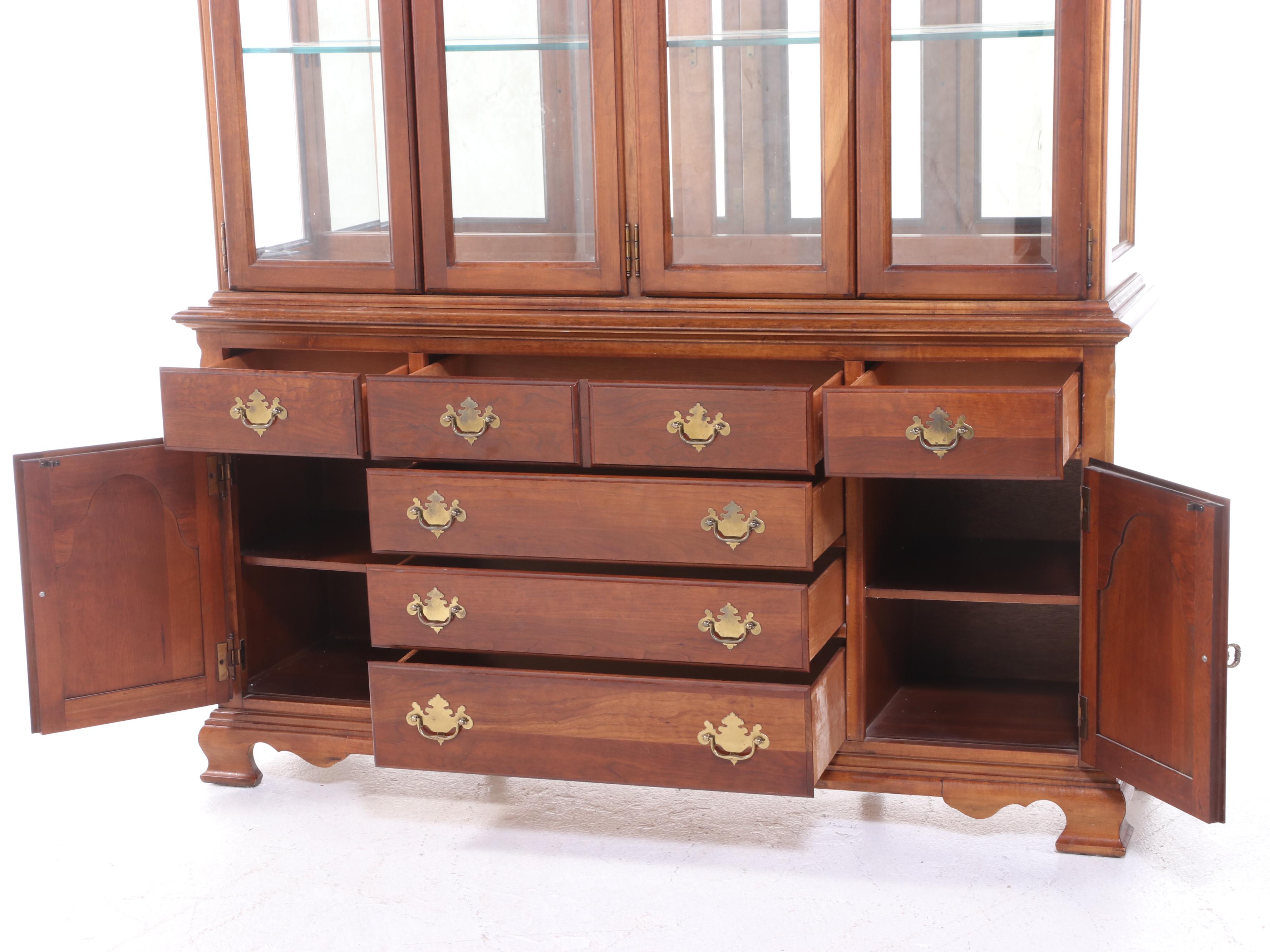 Stanley "American Craftsman Collection" Federal Style Cherrywood China Cabinet