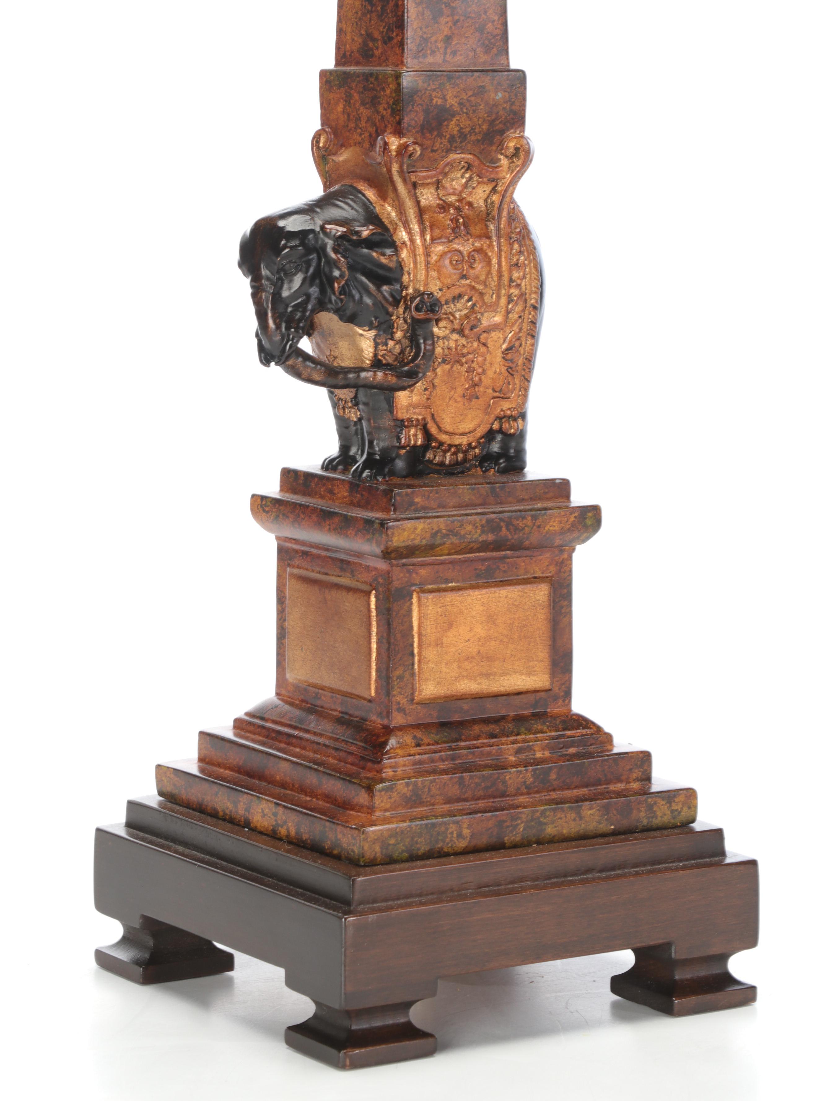 Frederick Cooper Elephant Table Lamp with Glazed Ceramic Vase