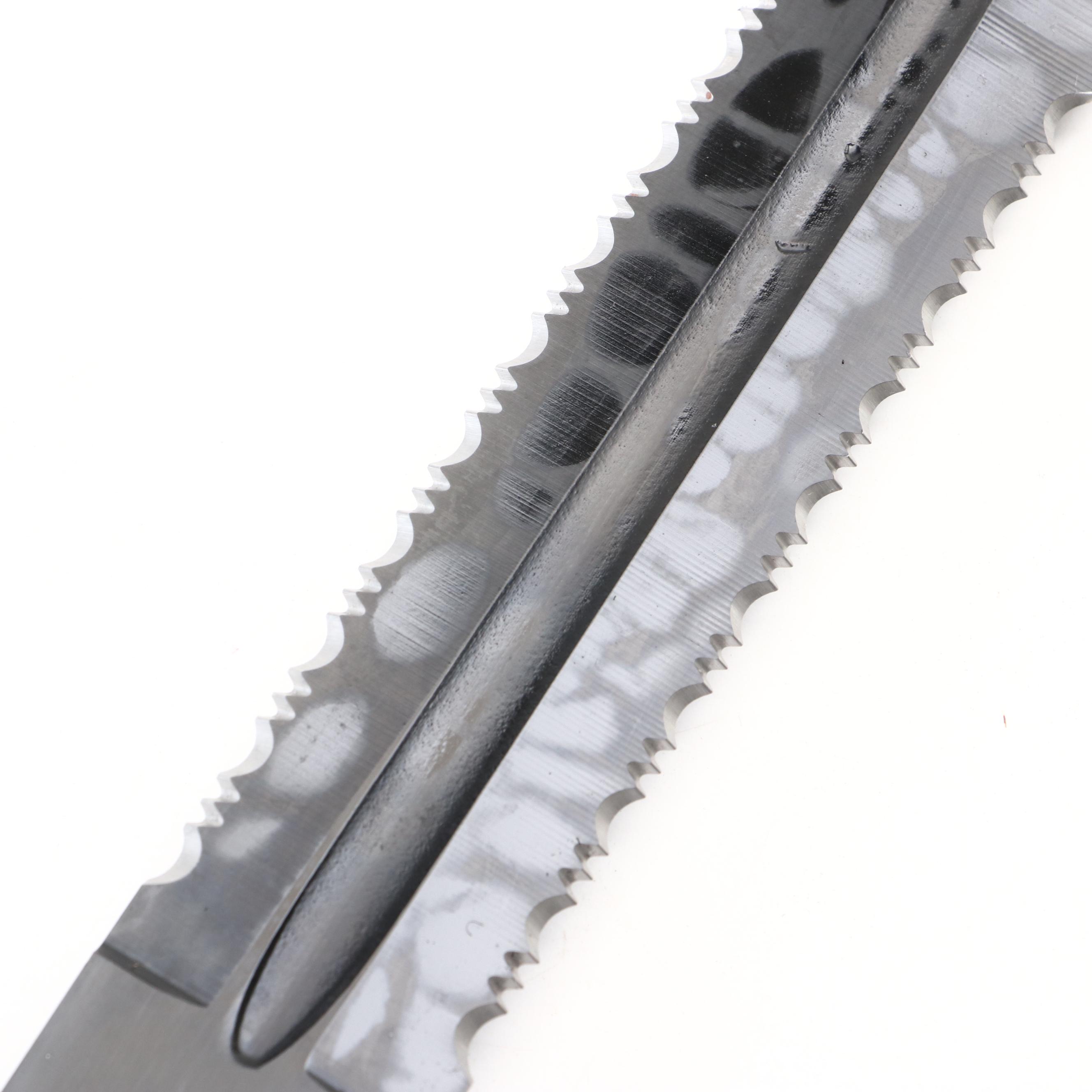 Snake Eye Stacked Leather Handled Combat Marine Fighter Sword with Scabbard