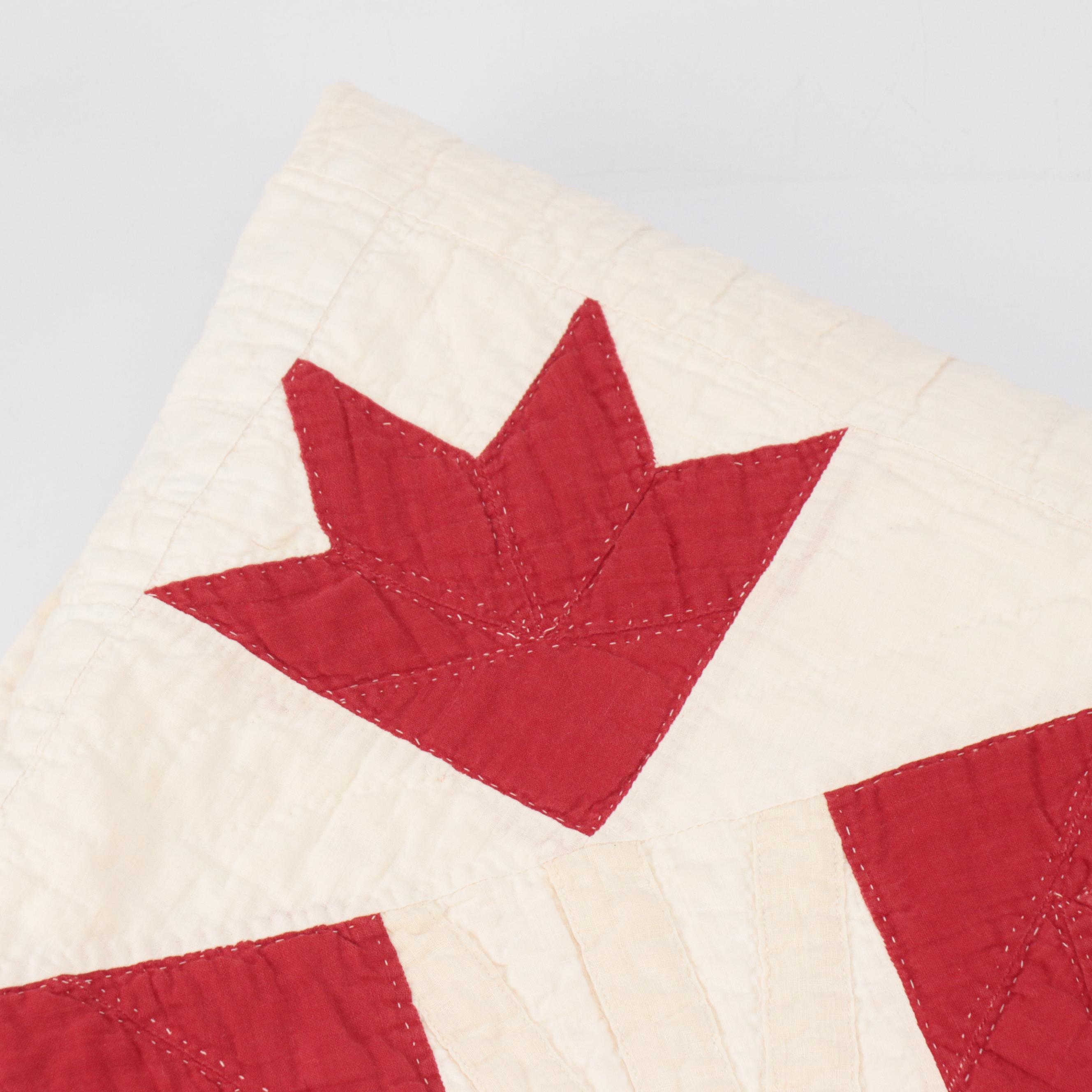 Handmade "Jacob's Ladder" and "Goose Tracks" Pieced Quilts, 20th Century