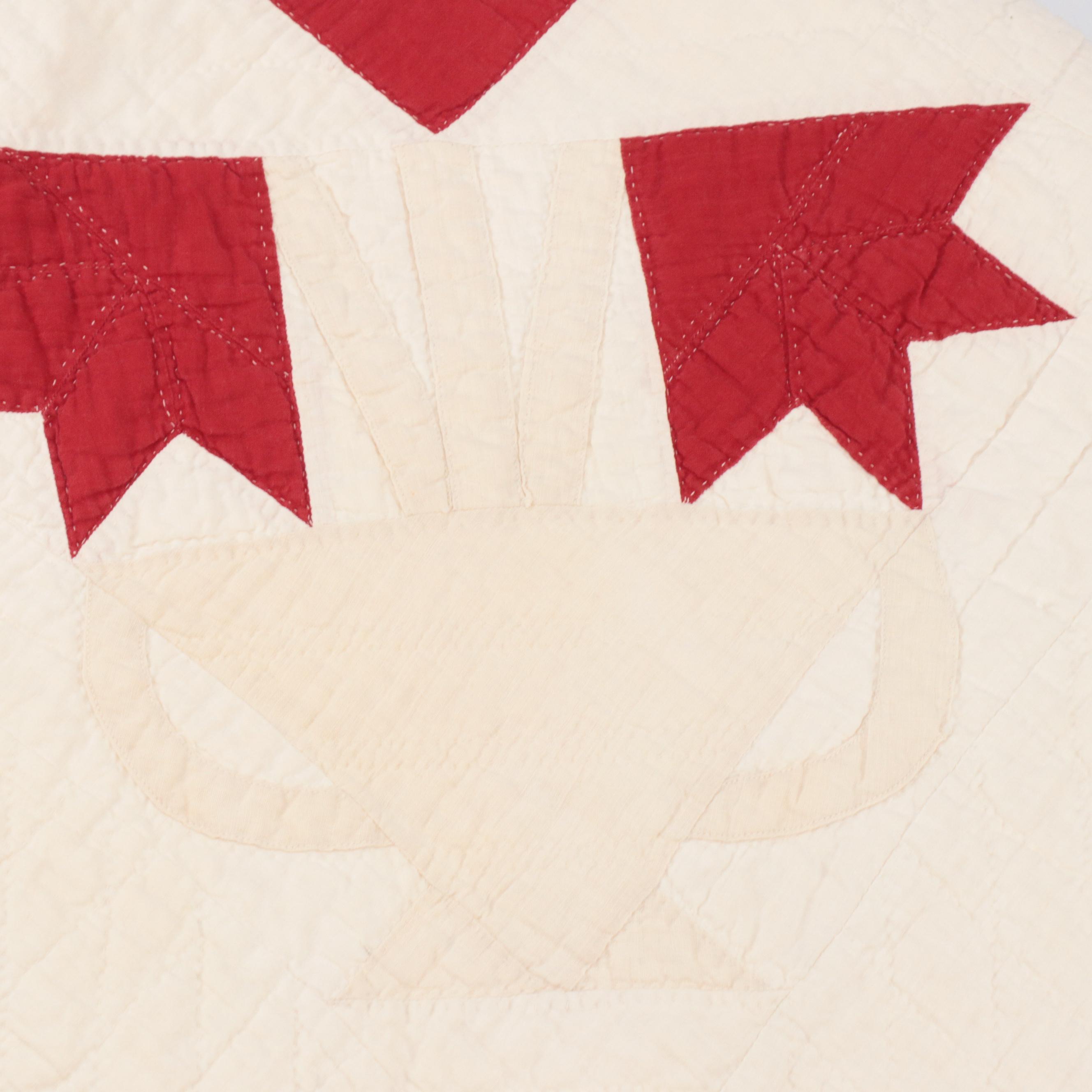 Handmade "Jacob's Ladder" and "Goose Tracks" Pieced Quilts, 20th Century