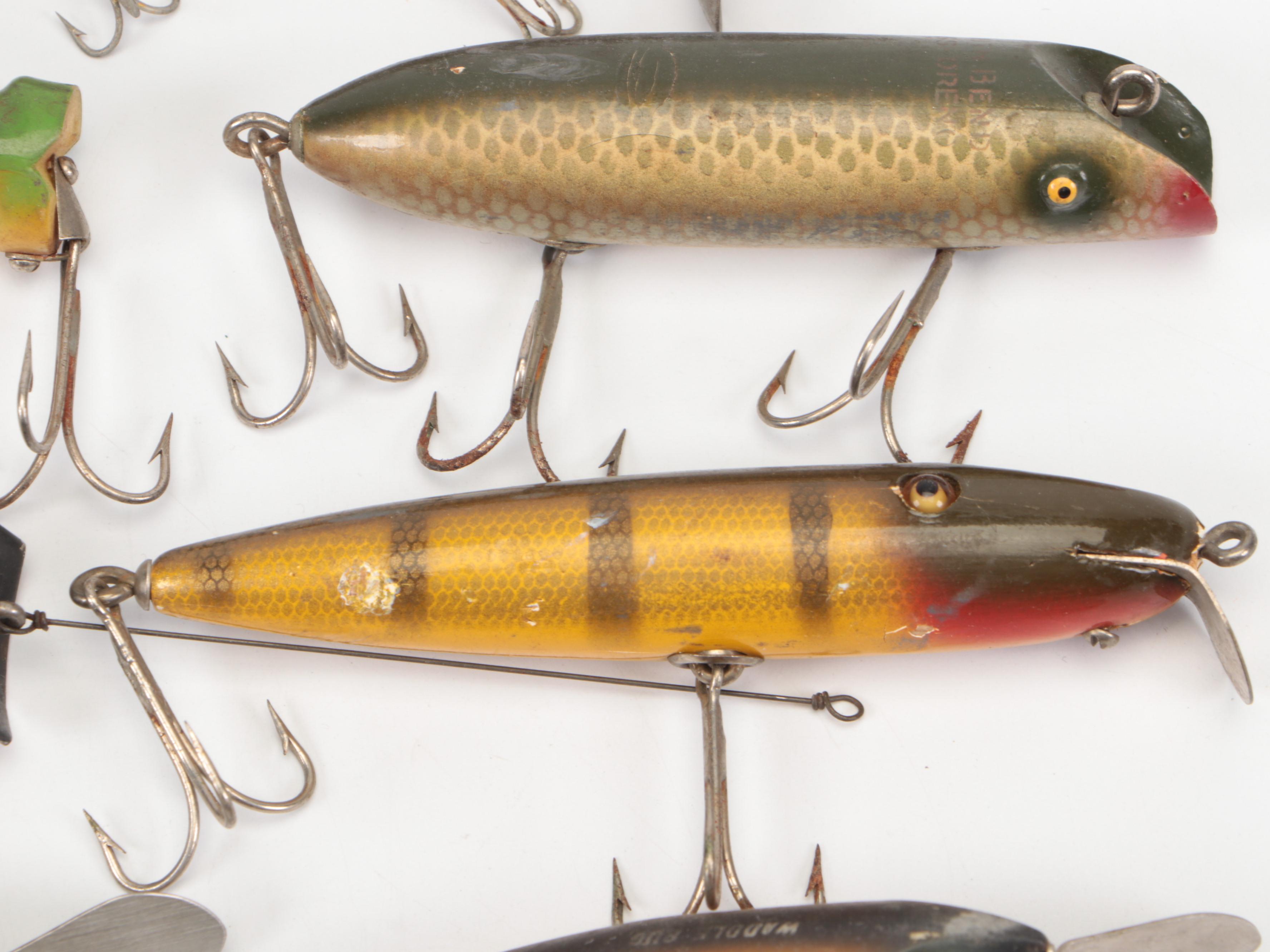 Vintage Fishing Lure Collection, Early to Mid 20th Century