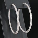 18K 3.06 CTW Diamond Inside-Out Hoop Earrings