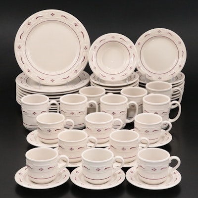 Longaberger "Woven Traditions Red" Ceramic Dinnerware, 1990-2010