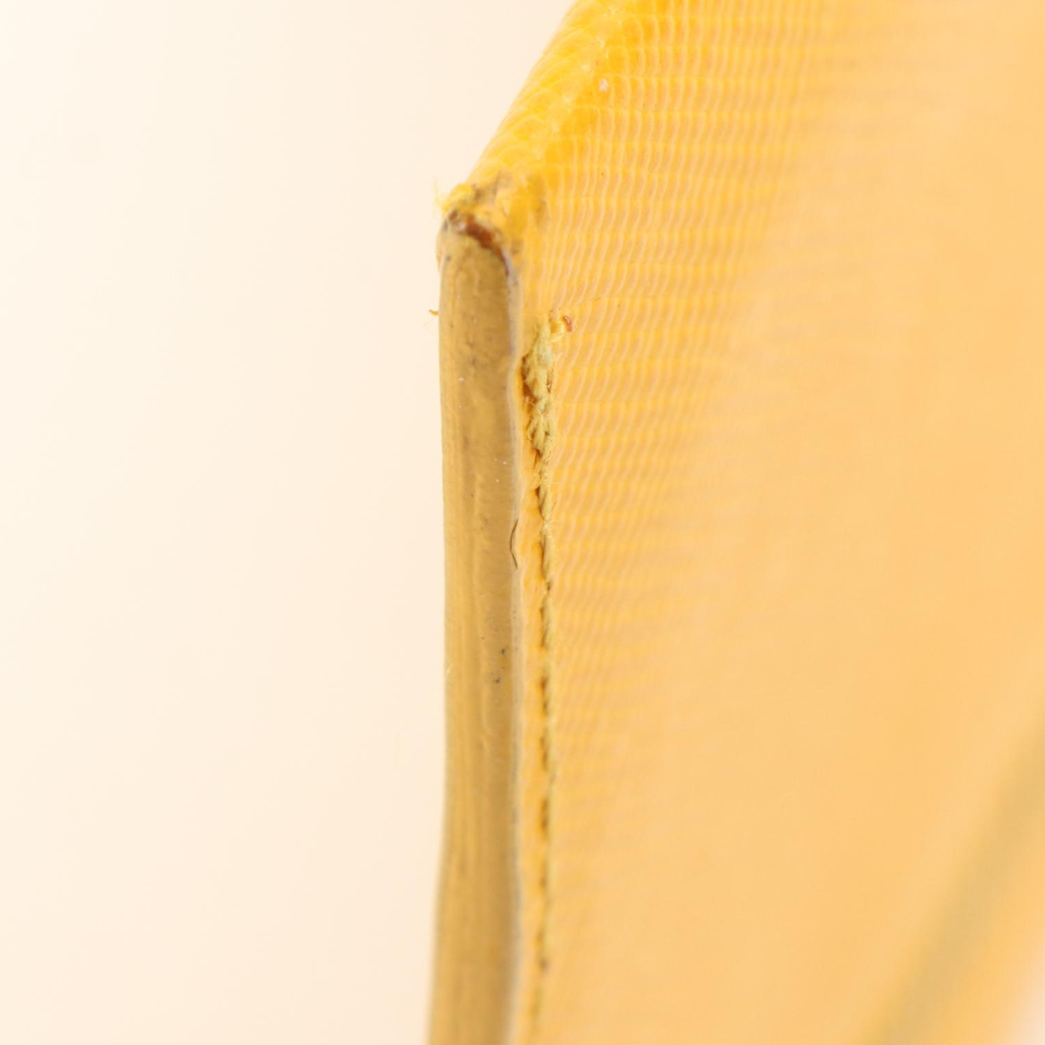 Prada Golden Ochre Saffino Leather Envelope Clutch Bag