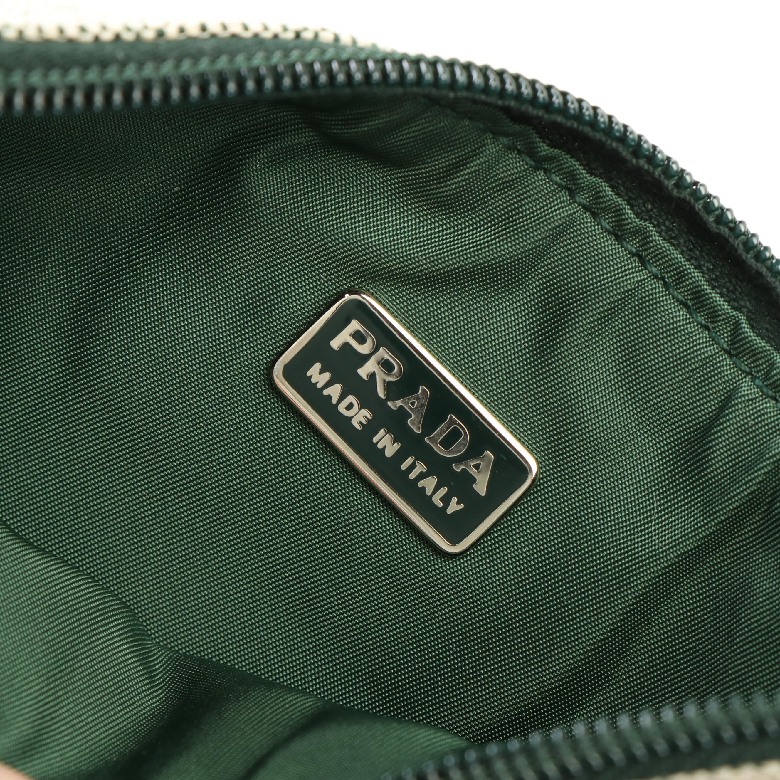 Prada Grey Canvas Accessories Zippered Pouch Bag