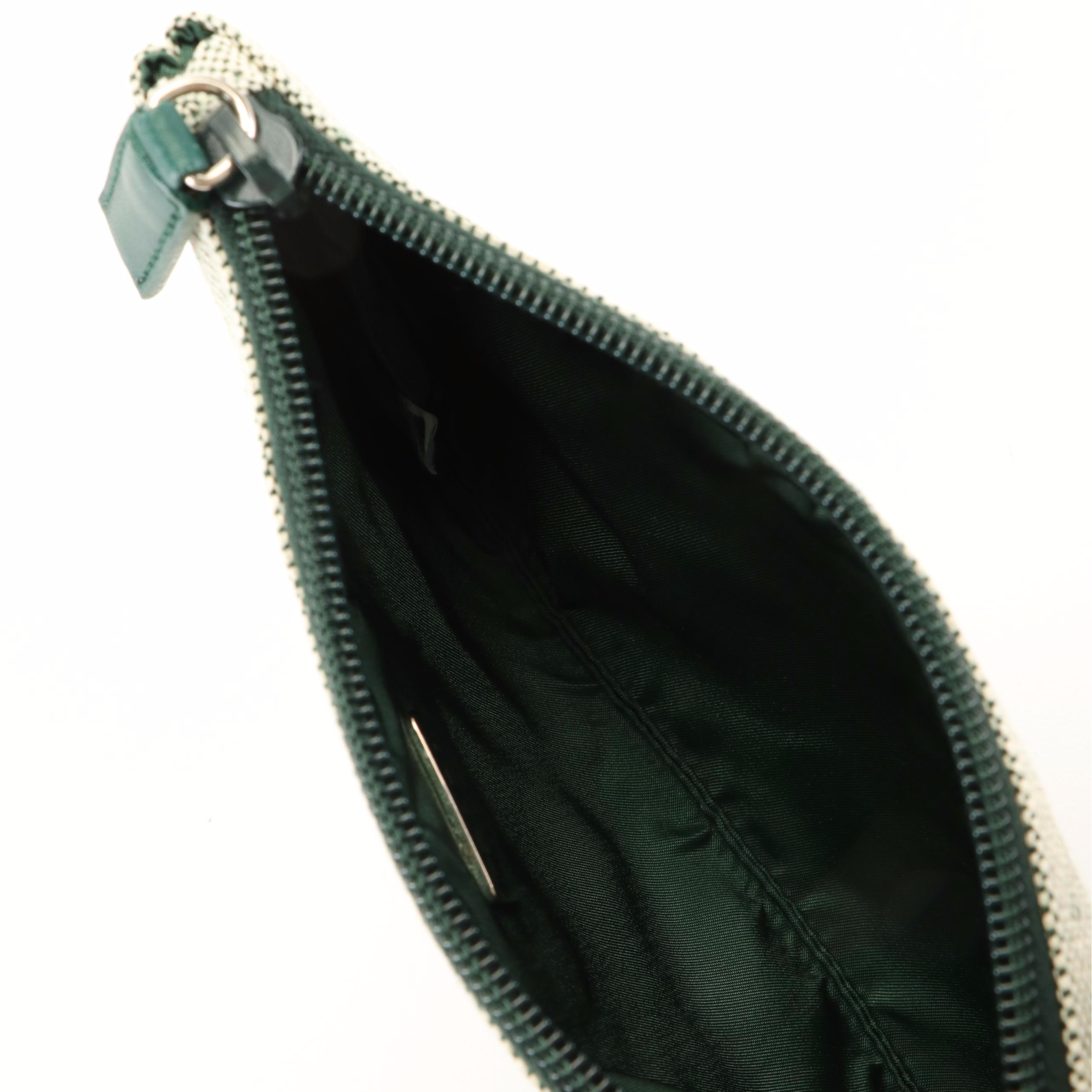 Prada Grey Canvas Accessories Zippered Pouch Bag