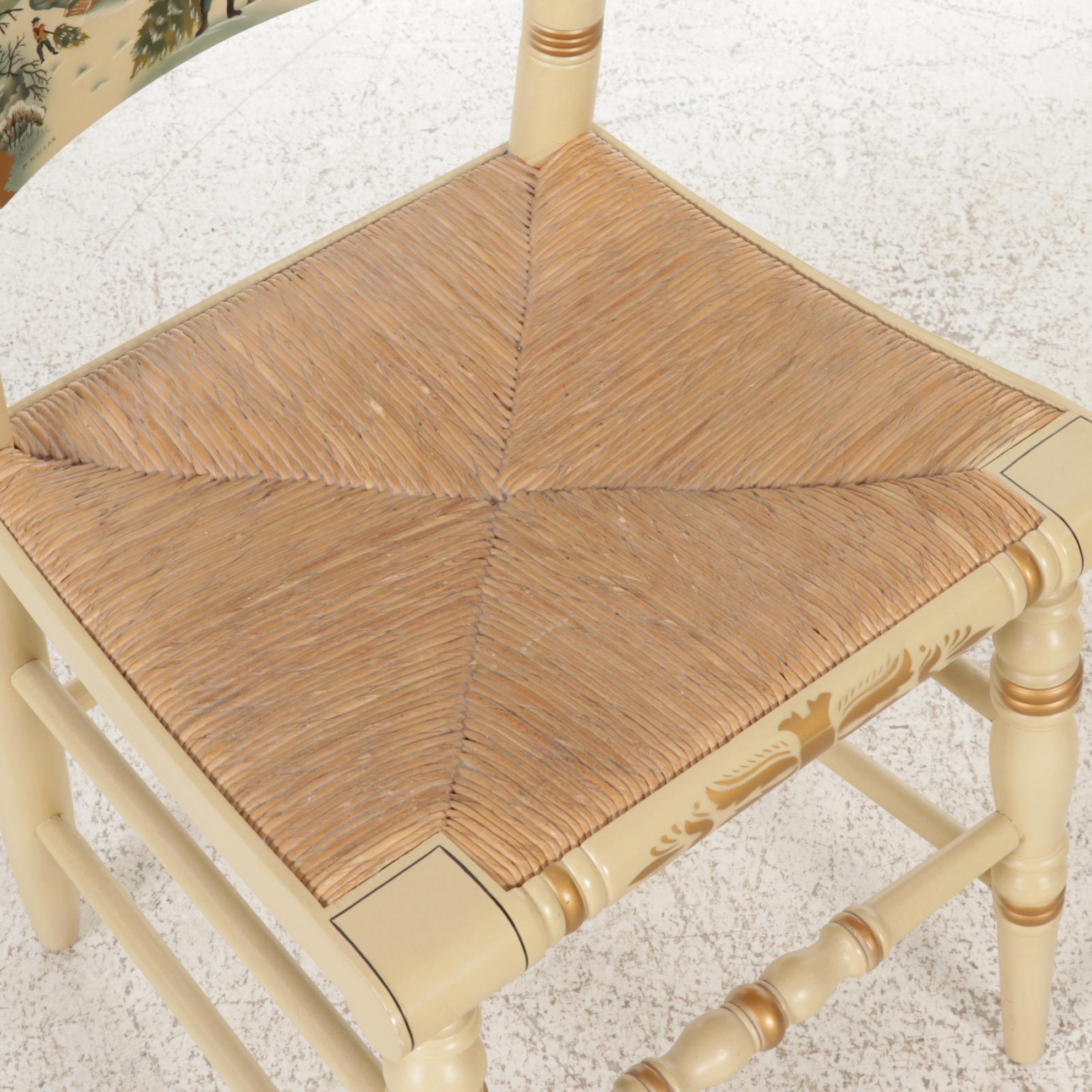 L. Hitchcock Paint-Decorated Christmas-Themed Side Chair, 1978