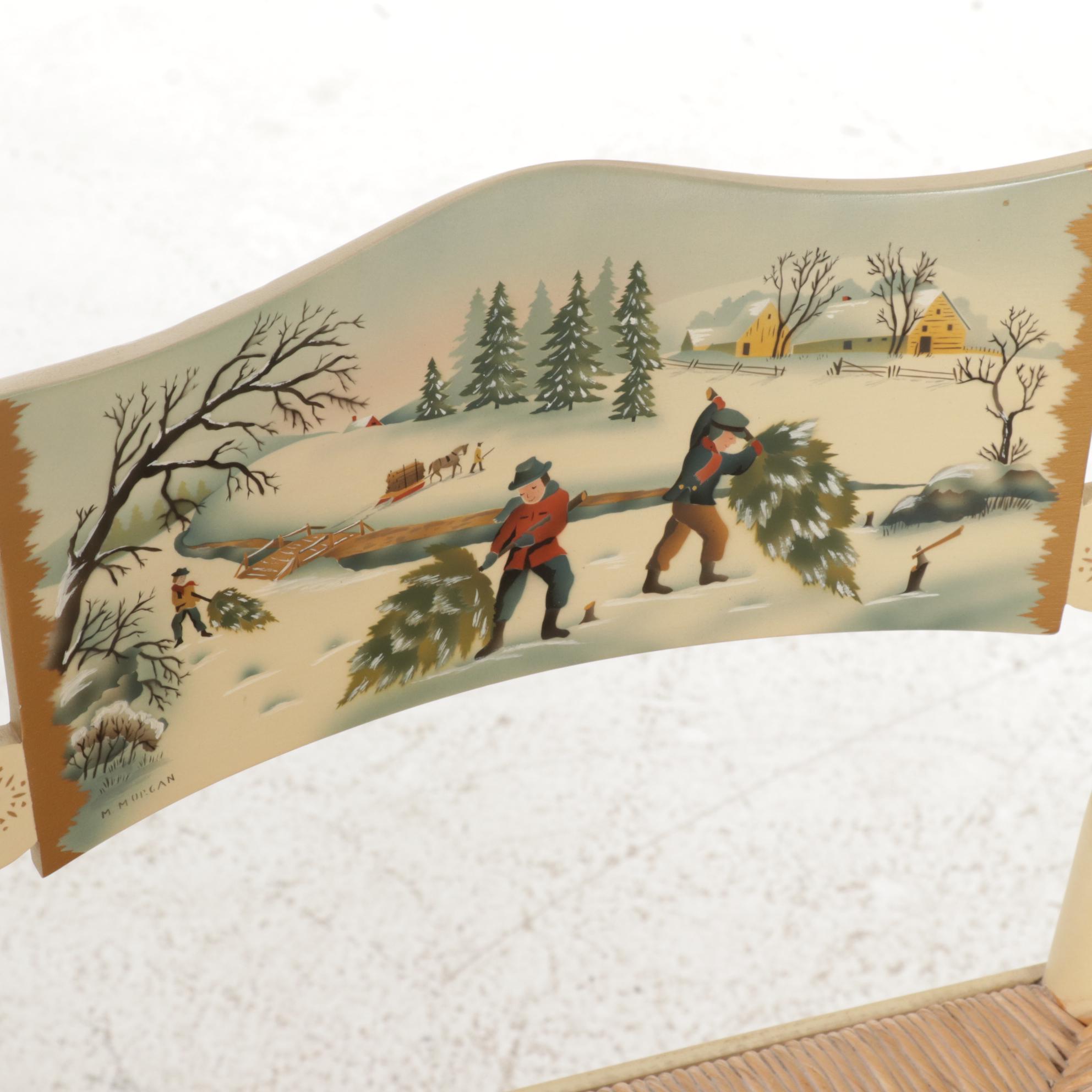 L. Hitchcock Paint-Decorated Christmas-Themed Side Chair, 1978
