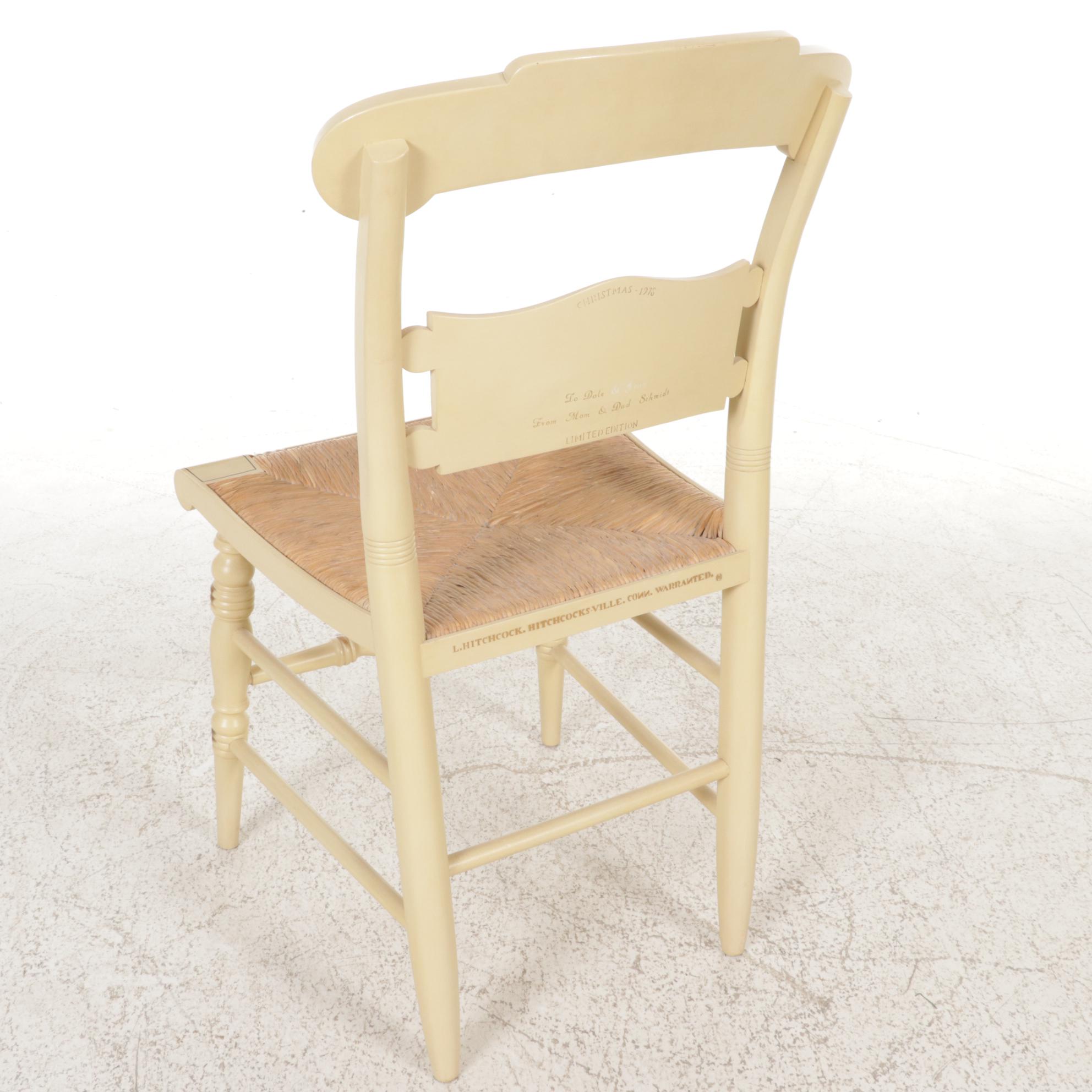 L. Hitchcock Paint-Decorated Christmas-Themed Side Chair, 1978