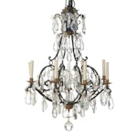 Louis XV Style Metal and Crystal Chandelier, 20th Century
