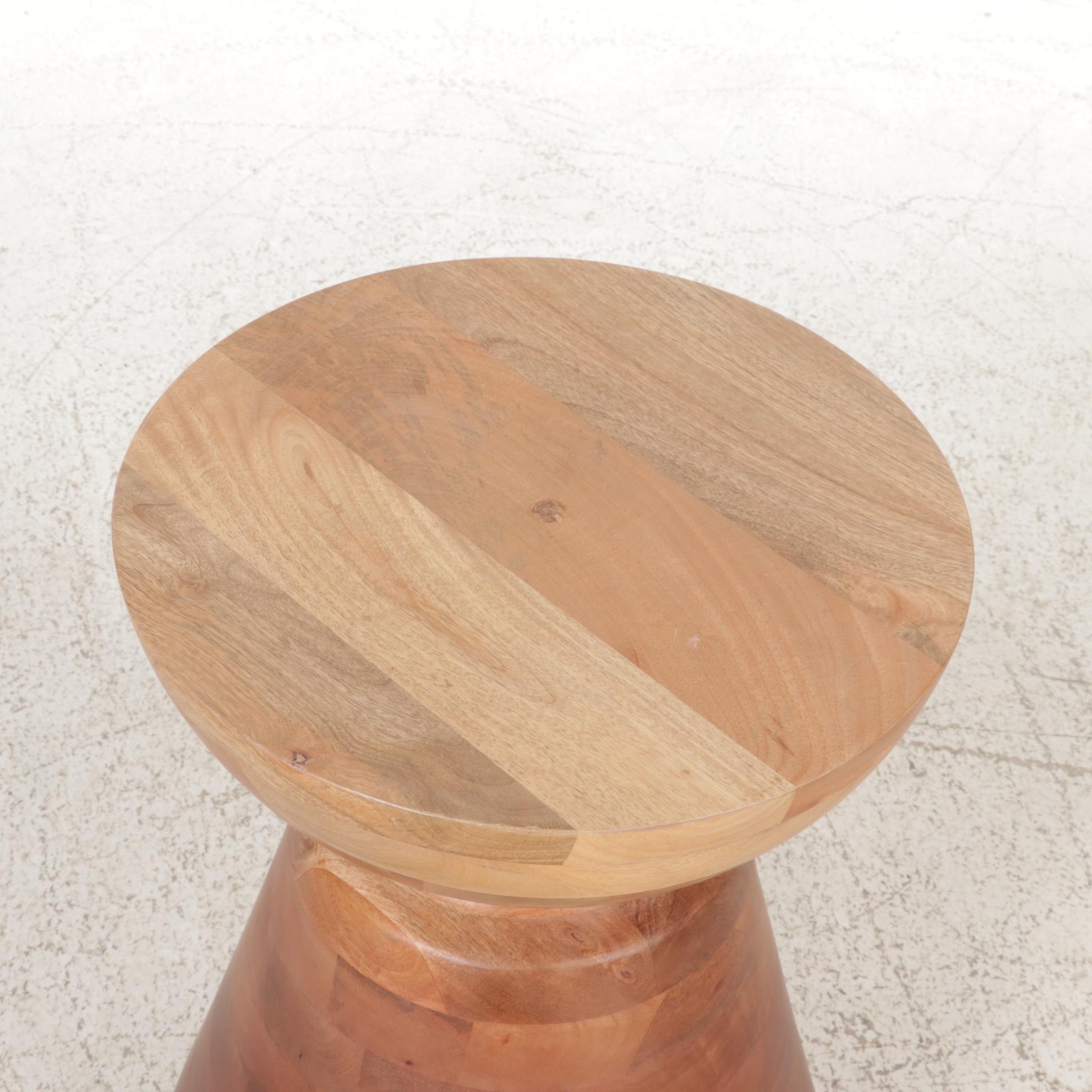 Pier 1 Indian Hardwood Pedestal End Table