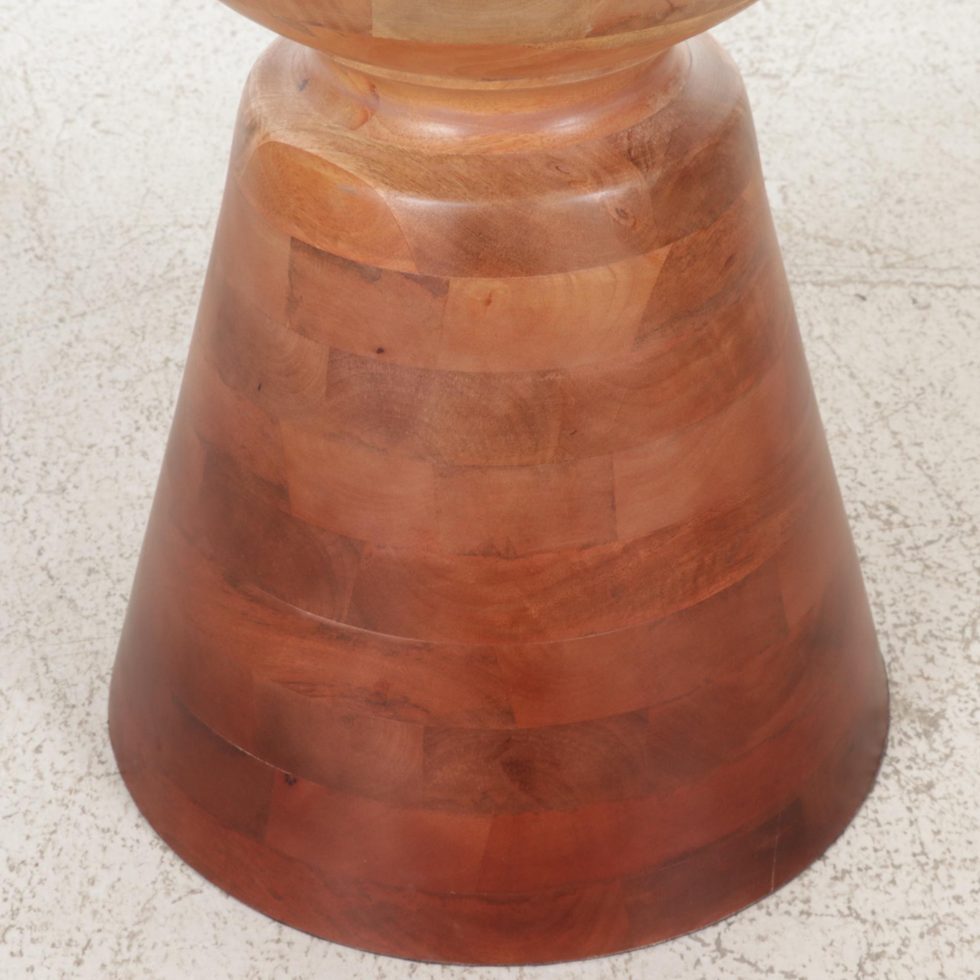 Pier 1 Indian Hardwood Pedestal End Table