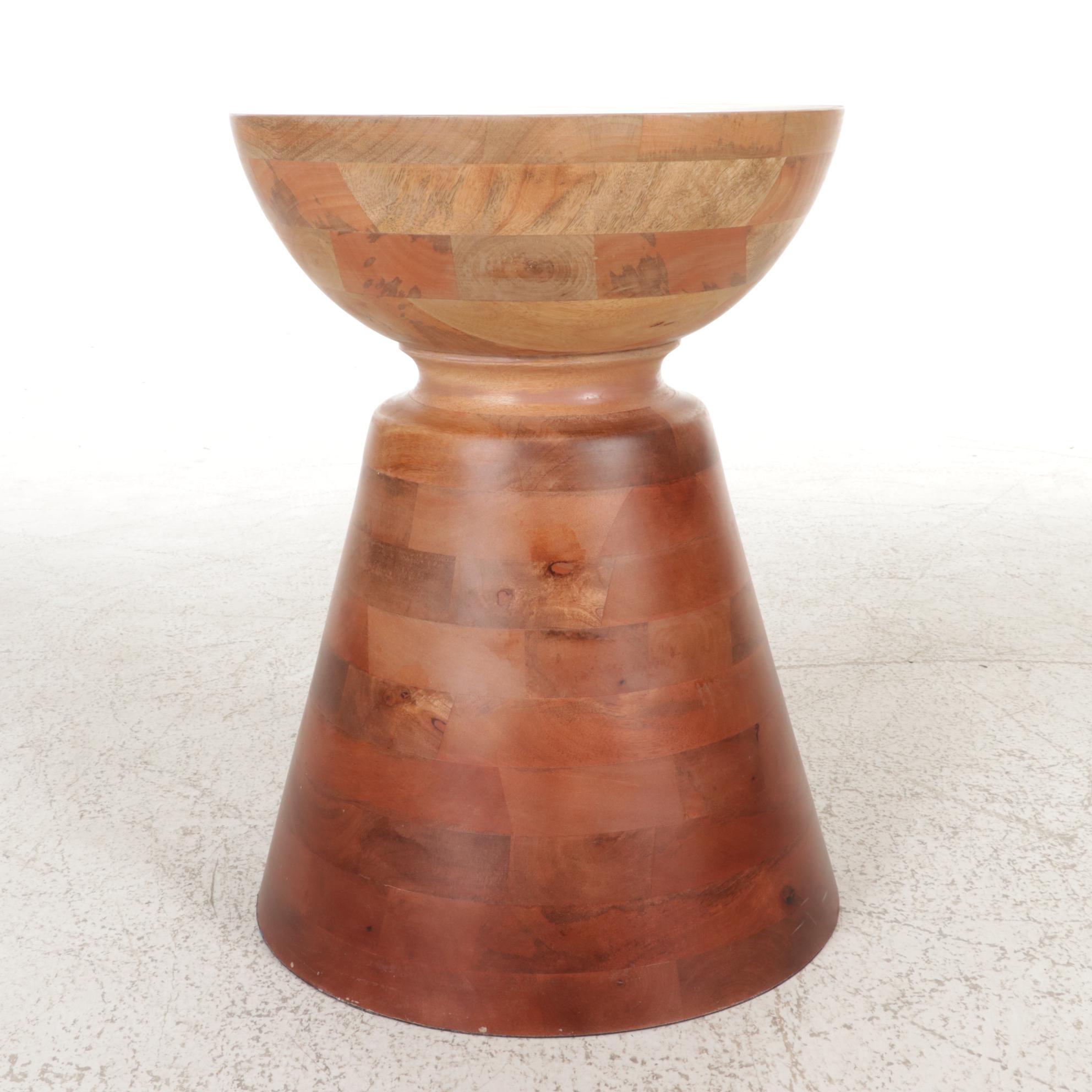 Pier 1 Indian Hardwood Pedestal End Table